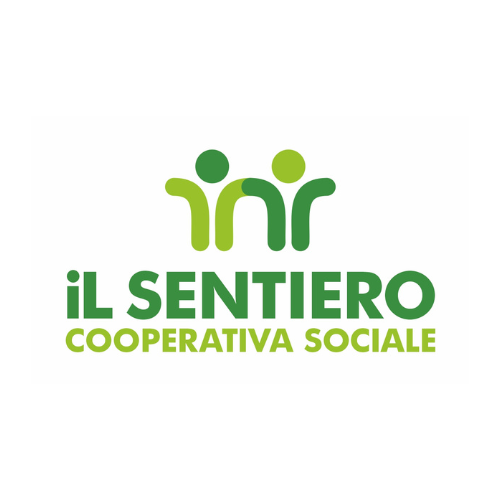 Logo della Cooperativa Sociale Il Sentiero, con figure stilizzate di persone e alberi.