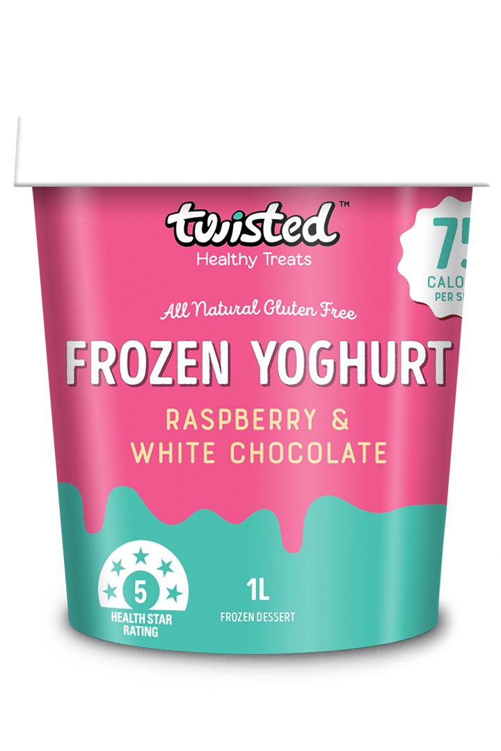Frozen Yoghurt 1L Tub Raspberry & White Chocolate — Twisted Healthy Treats