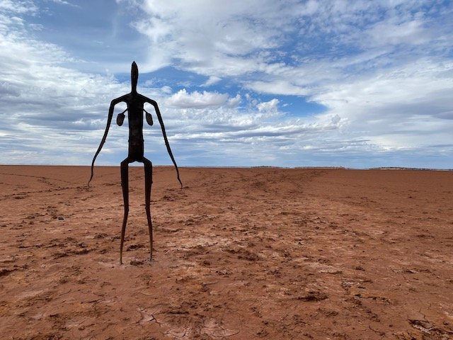 Anthony Gormley's 'Inside Australia' sculptures at Lake Ballard (Image: Alex Sherlock, 2022)