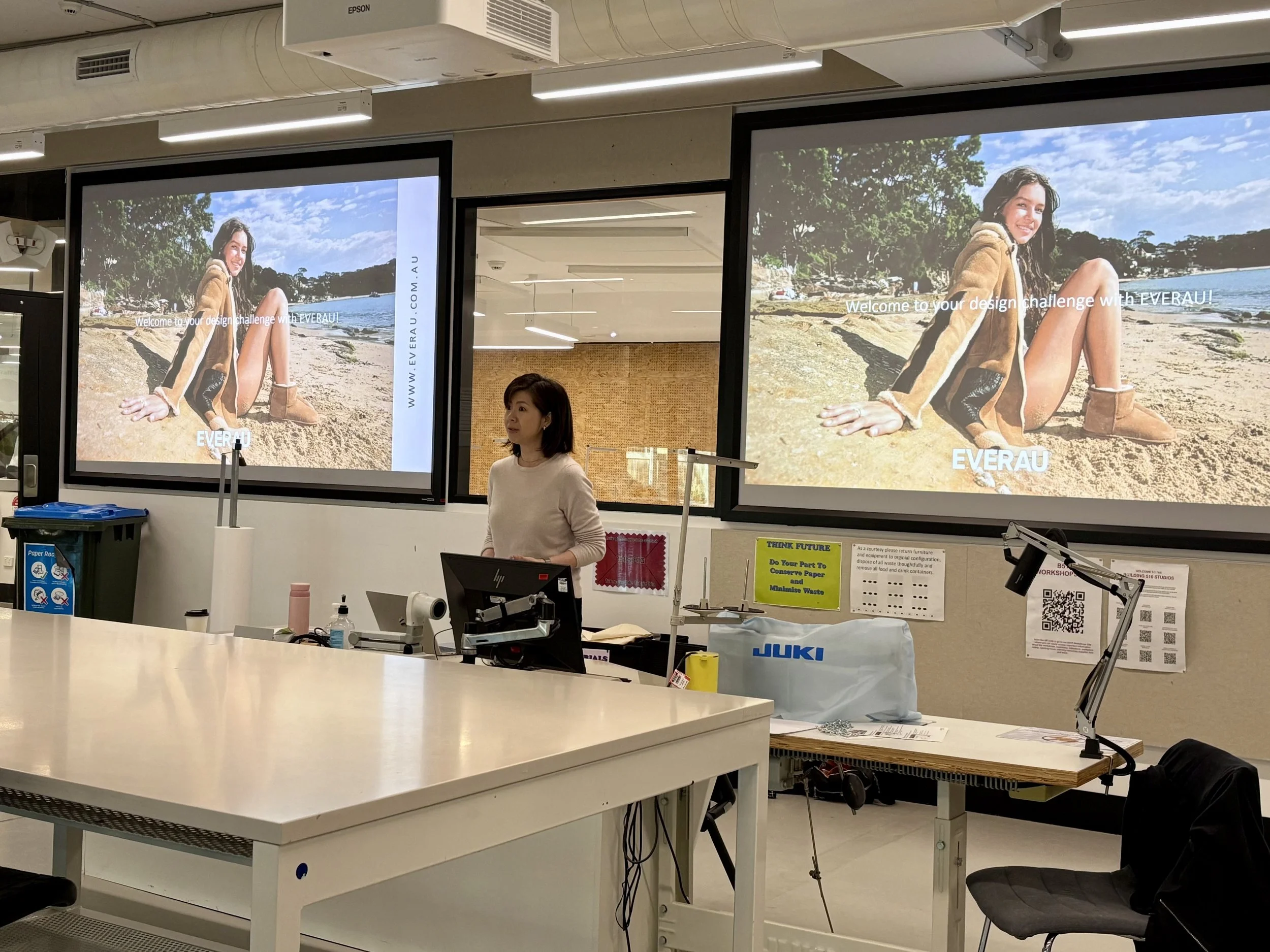 Marketing Manager Tina Dong providing the students with a brand overview