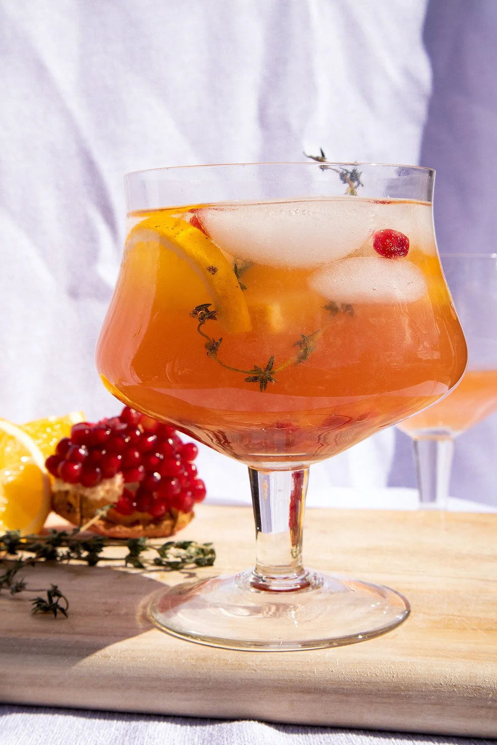 Orange Pomegranate Smoked Thyme Refresher 