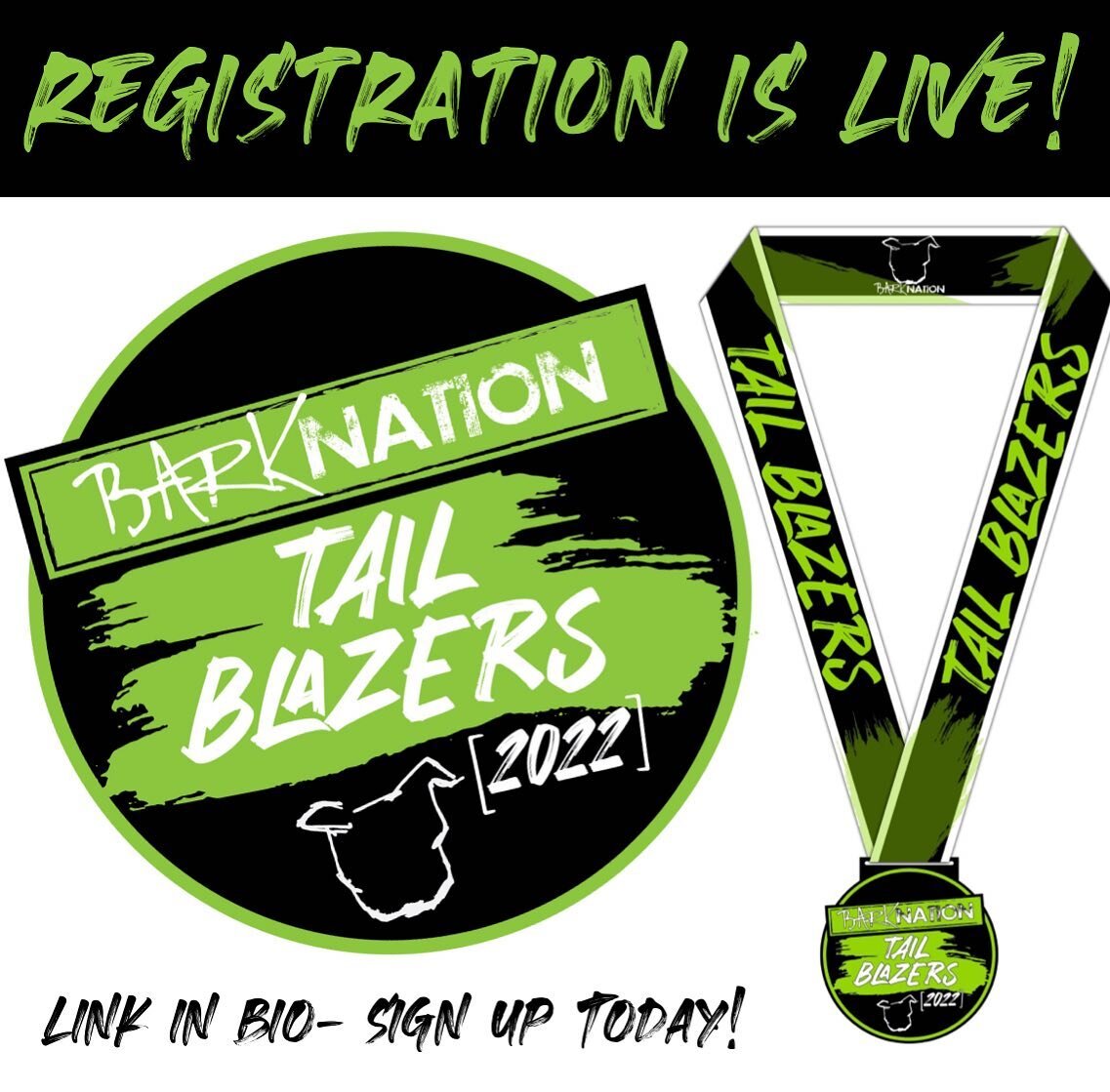 It's Tail Blazers KICK OFF DAY! 🏃&zwj;♀️🏅

Registration for our third annual Bark Nation's Tail Blazers 5k 2022
is OPEN! We're back with a new design, even cooler prizes, and a bigger fundraising goal than ever to help the survivors we serve!

Grab