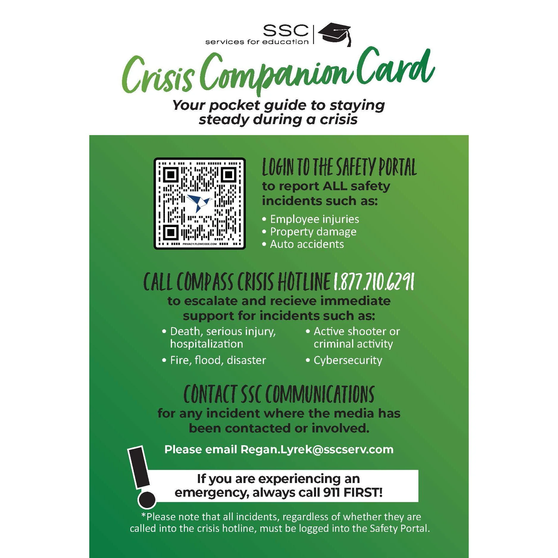 SSC Crisis Companion Cards