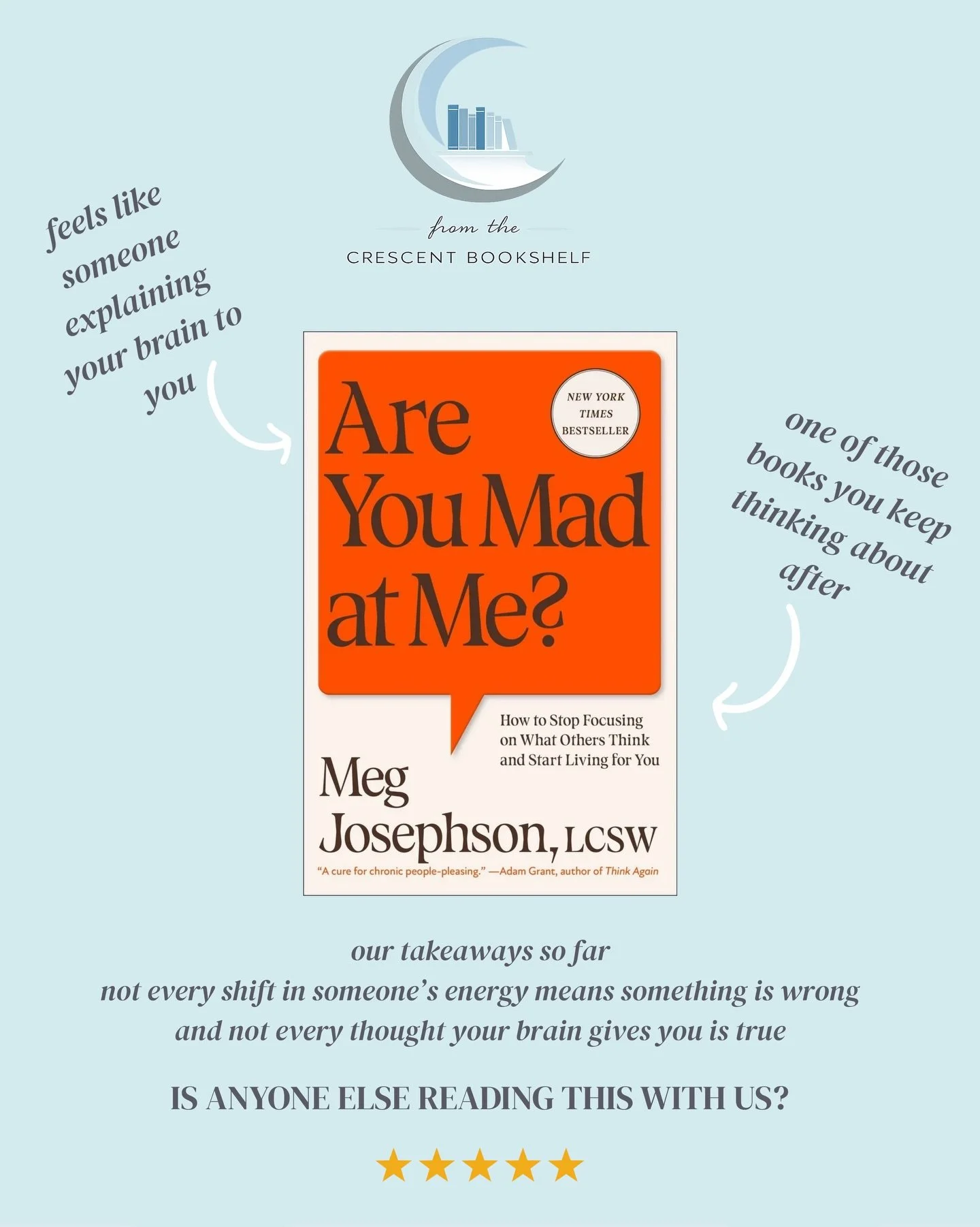 book check-in 📚
this one has a way of making you pause mid-thought
not in a loud way

but in the kind of way where you catch yourself
and realize how quickly your mind filled in a story

if you&rsquo;ve started Are You Mad At Me?&hellip;
what part f
