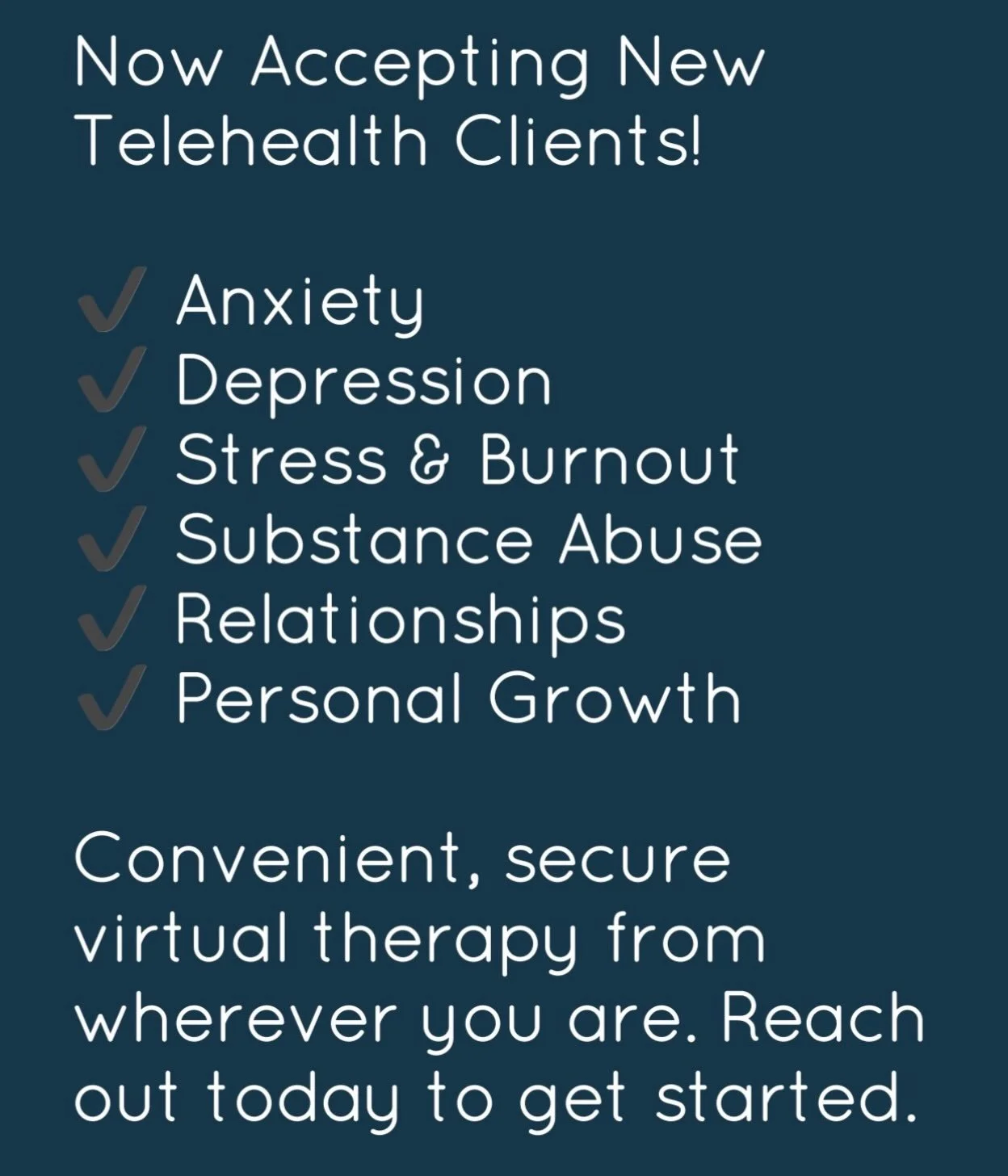 CCG is accepting new telehealth clients 🌙🩵