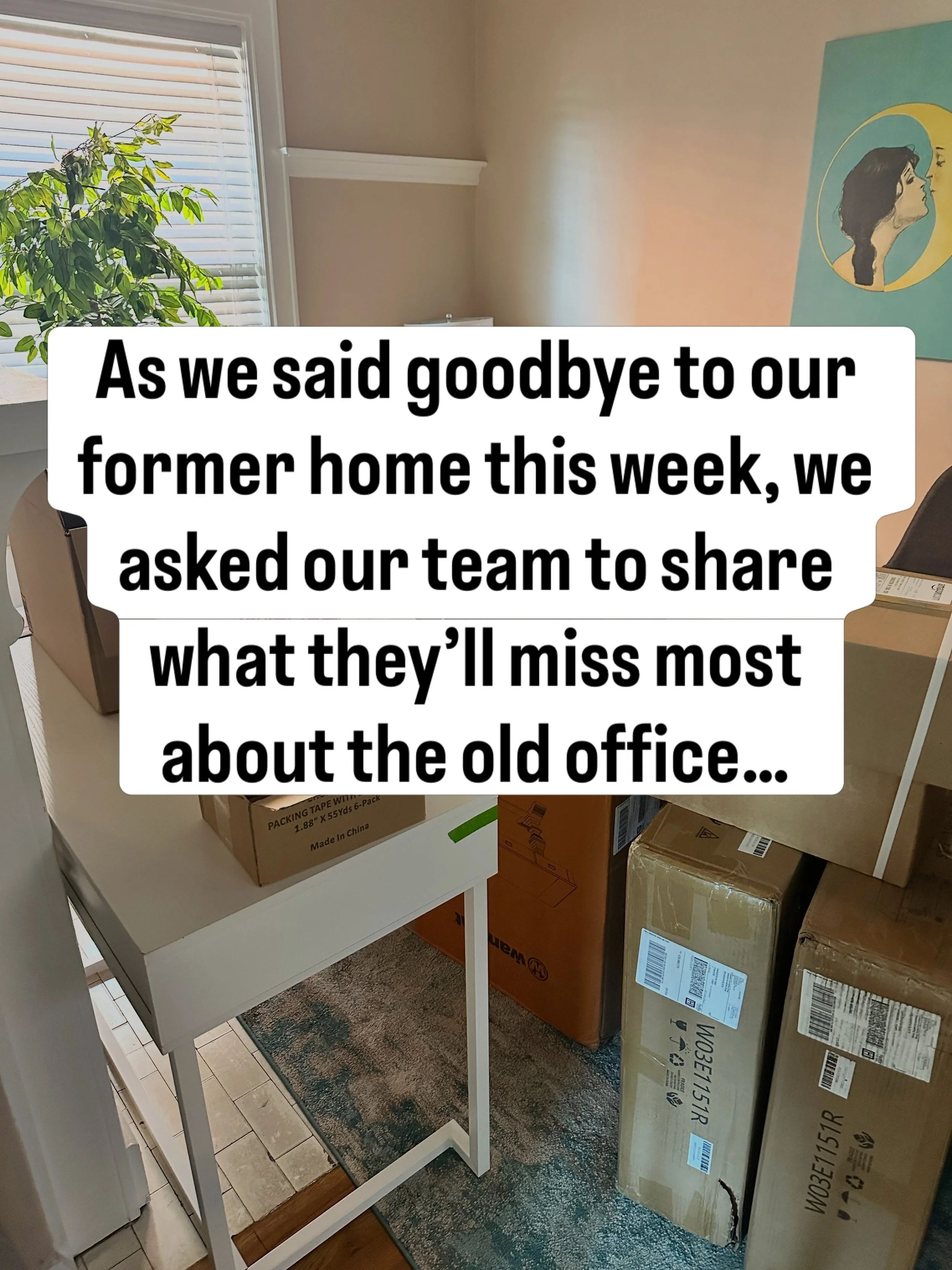 As we said goodbye to our former home this week, we asked our team to share what they&rsquo;ll miss most about the old office. 🌙

#moving #newbeginnings #therapists