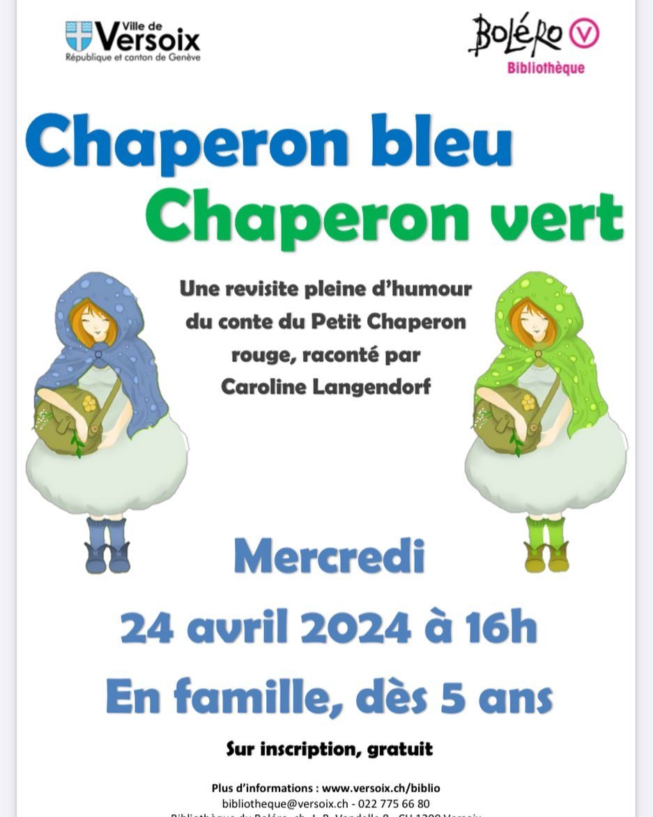 C&rsquo;est mercredi ! Des Chaperons, un loup, une grand-m&egrave;re, une chansonnette et aussi une version revisit&eacute;e de Blanche-Neige transform&eacute;e en Blanche-Belle pour l&rsquo;occasion⭐️Entr&eacute;e libre mais r&eacute;servation indis