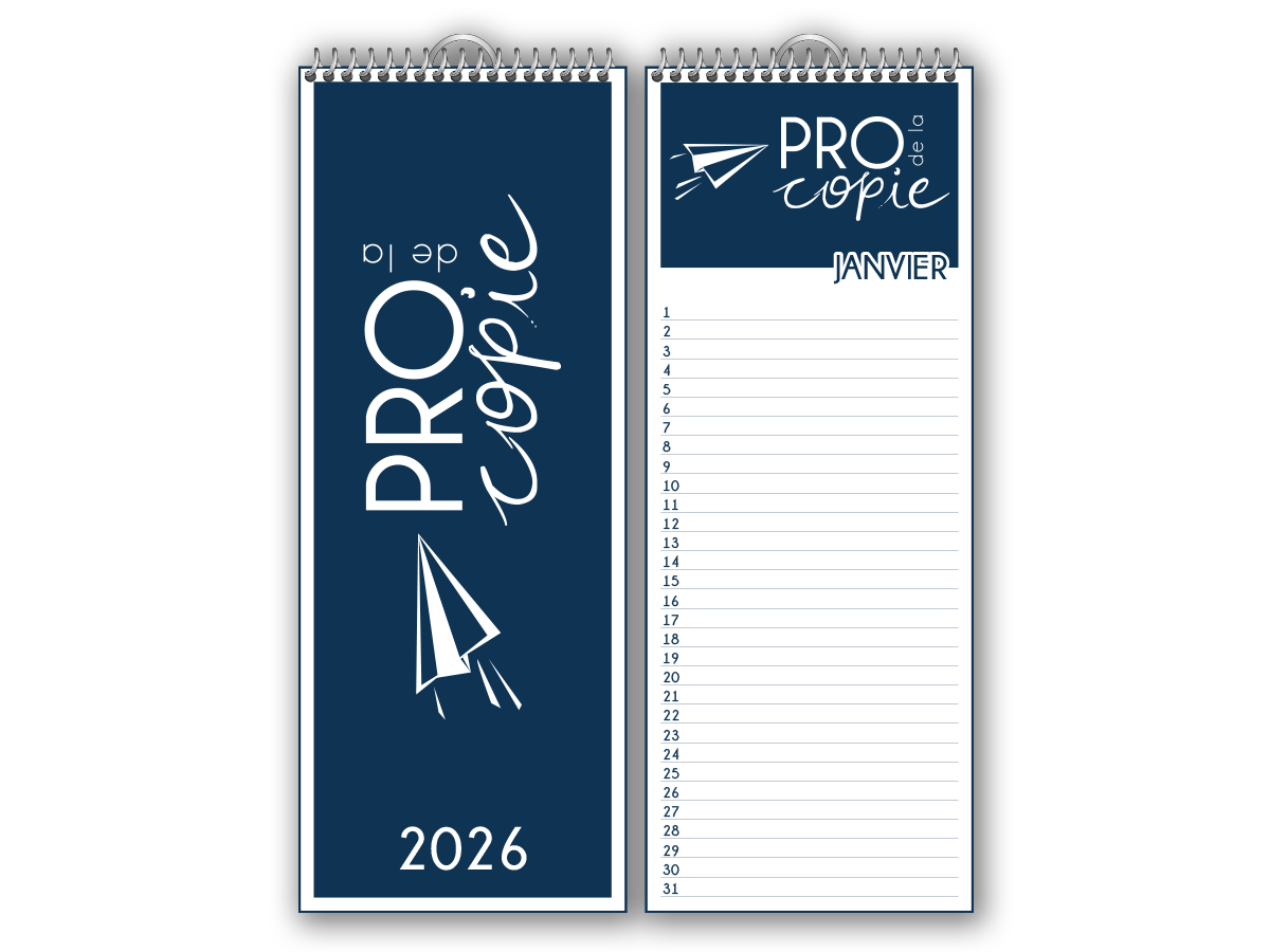 Calendrier spirale compact (13 photos - 12 mois)