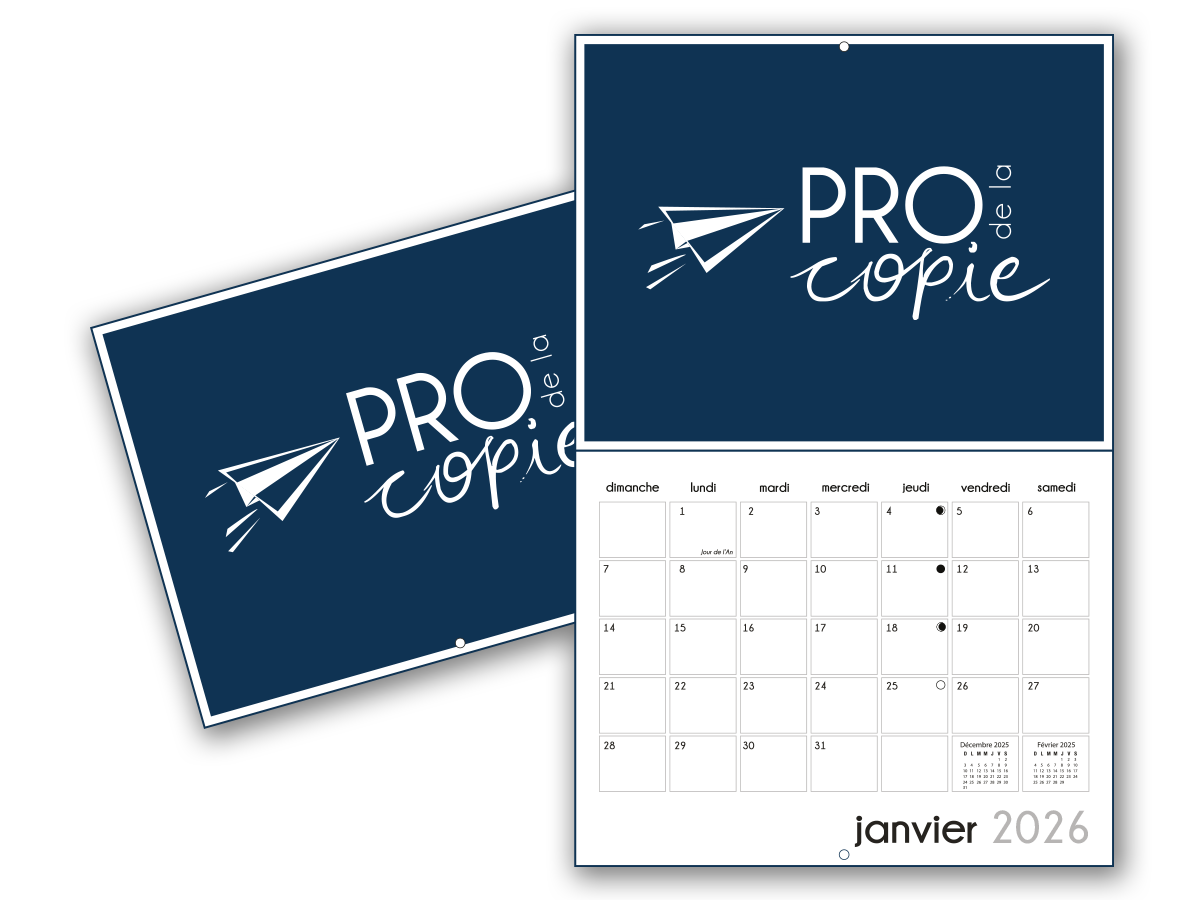 Calendrier plié/broché (13 photos - 12 mois)