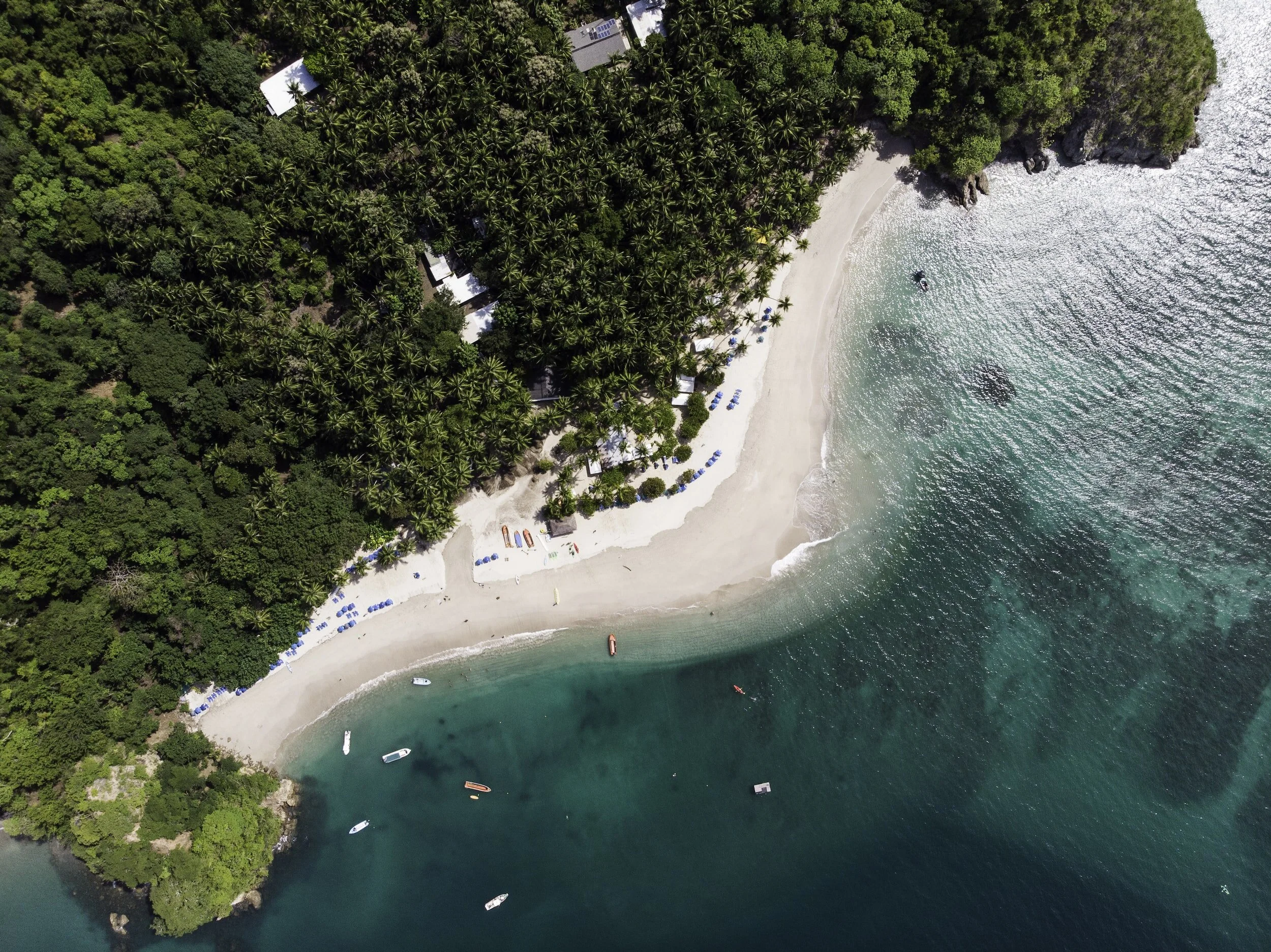 overhead drone shot of costa rica