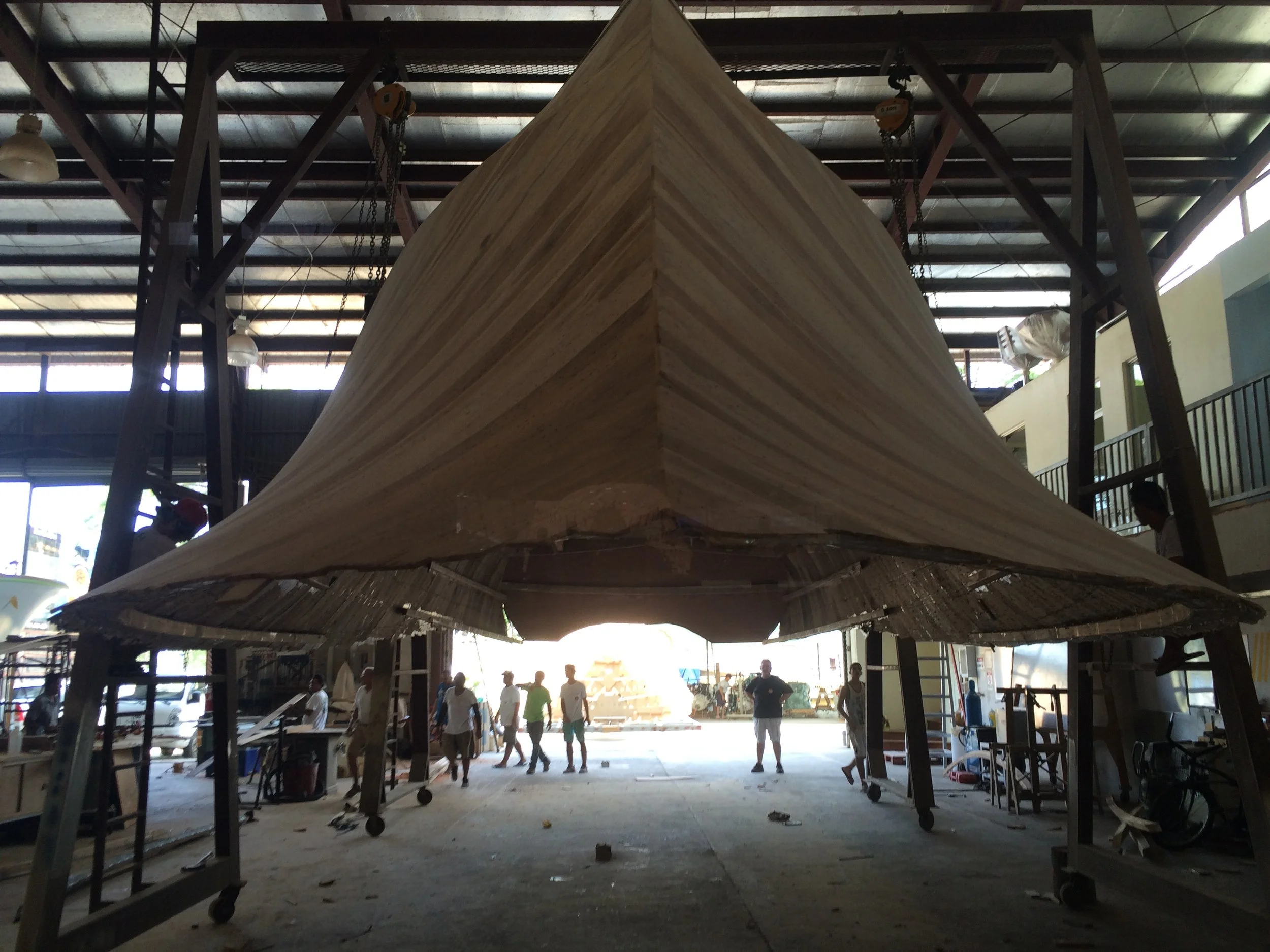 yacht being built