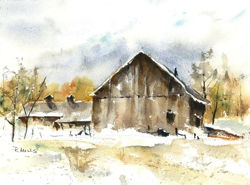 Copy of Mills_Ronnie_Barn@Burnhamthorpe_WaterColour_ 8.5x11.25 - Ronnie Mills.jpg