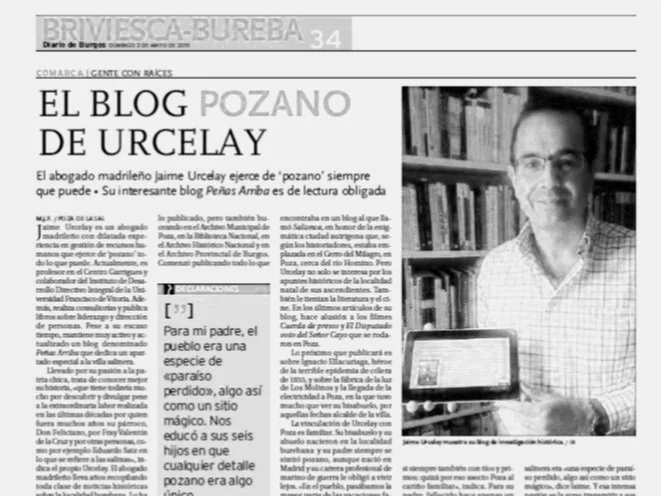 Entrevista en Diario de Burgos: «El blog pozano de Urcelay»