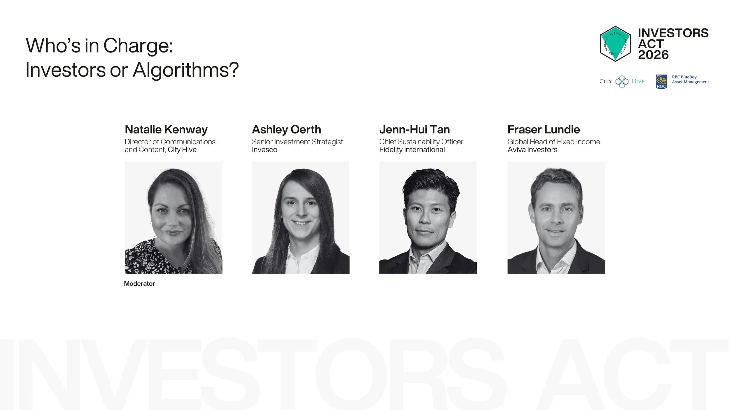 Panel 4: Who’s in Charge: Investors or Algorithms?