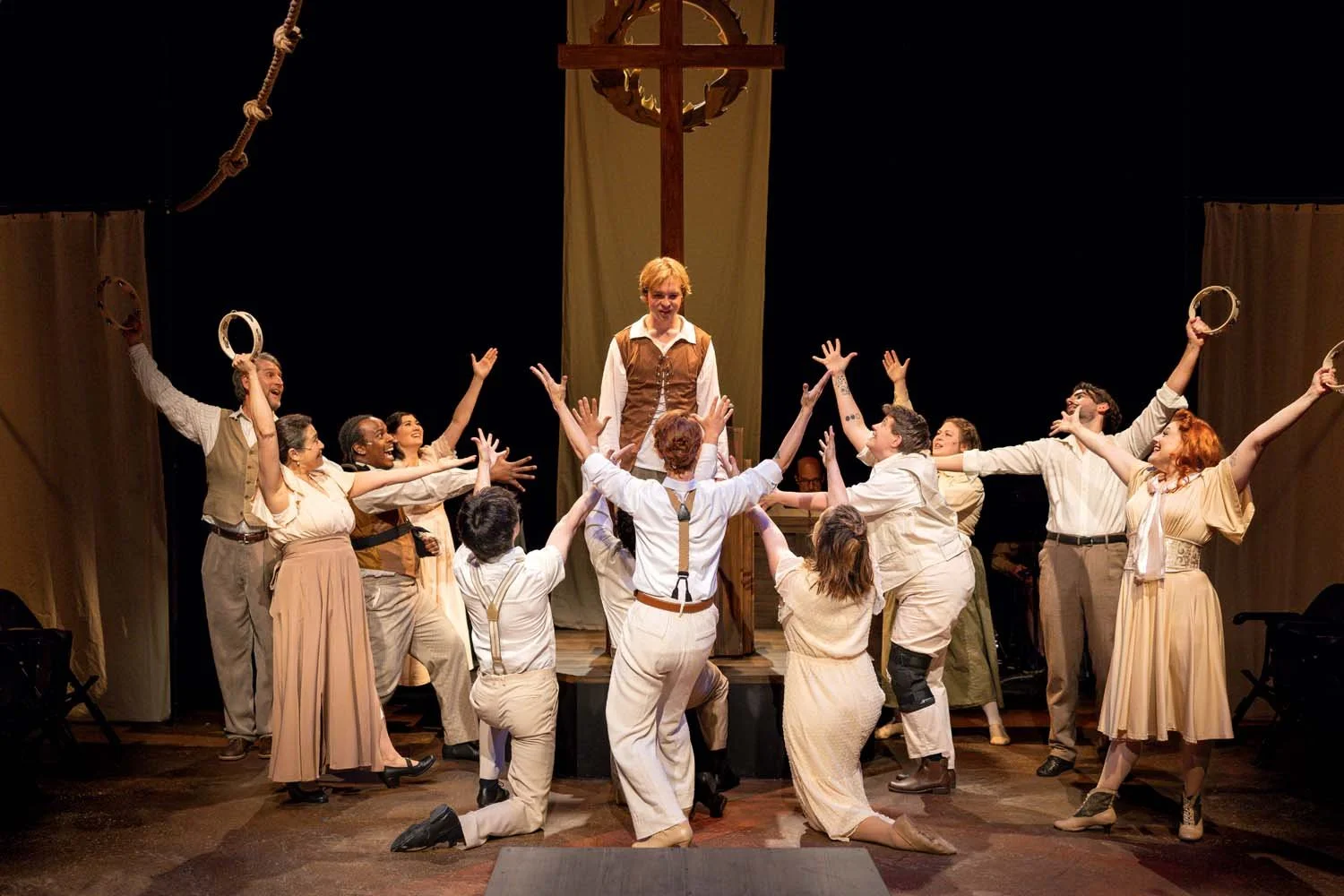 The ensemble of PIPPIN at Reboot Theatre.