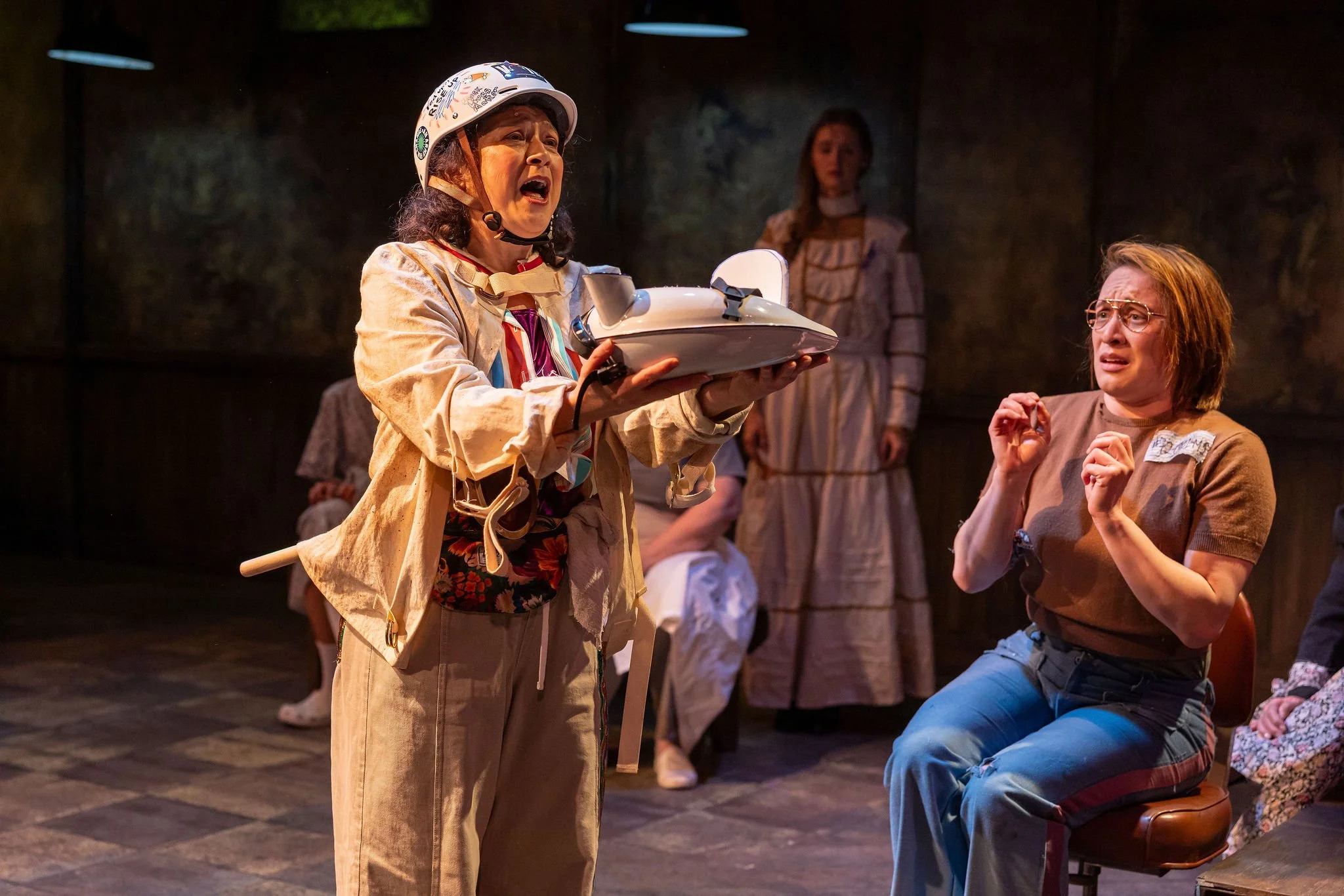 Cynthia Dario-Good as Don Quixote and Stefanie MeiFang Van Rafelghem in MAN OF LA MANCHA at Reboot Theatre Company.