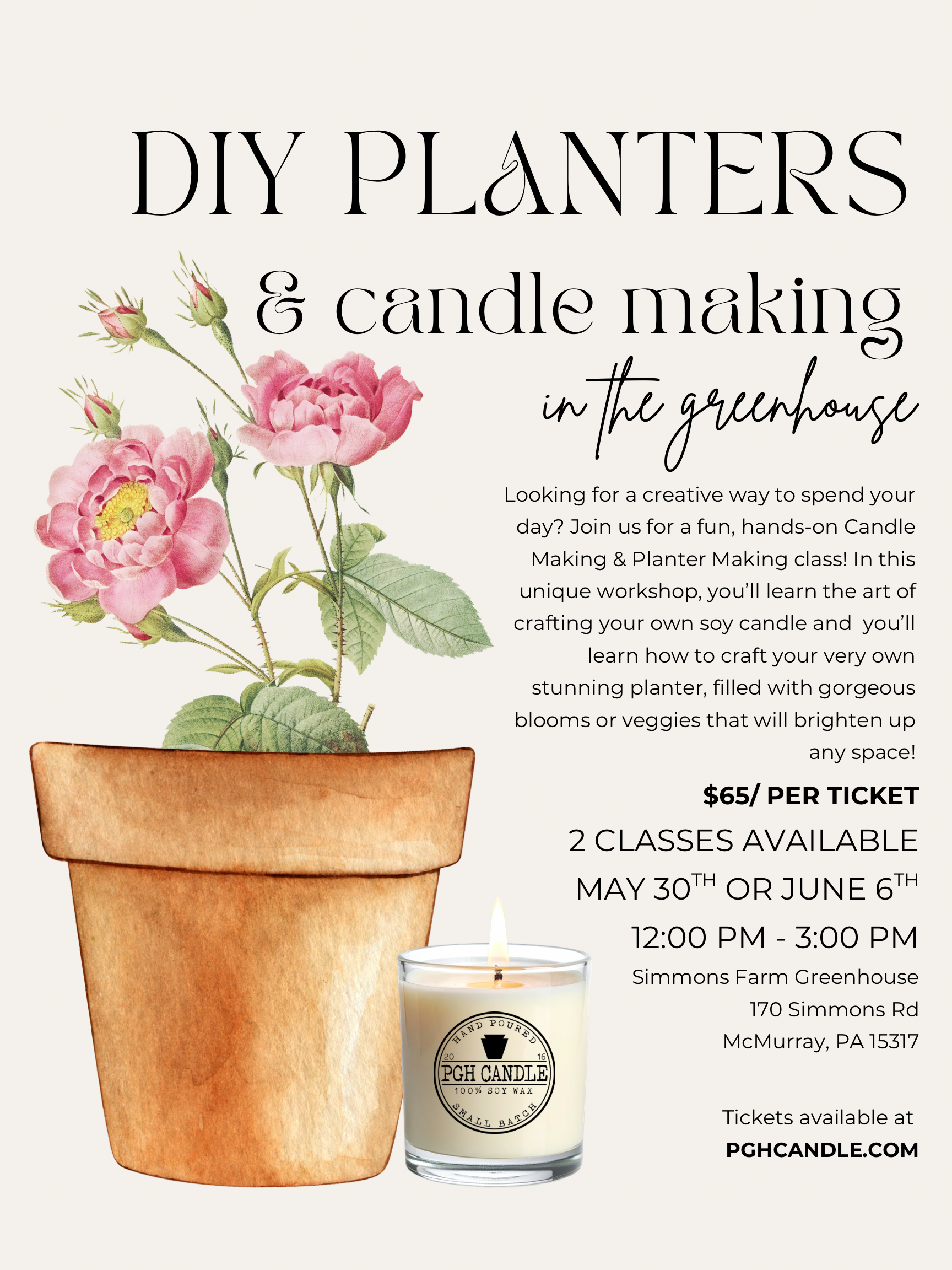 DIY Planter & Candle Making at Simmons Farm