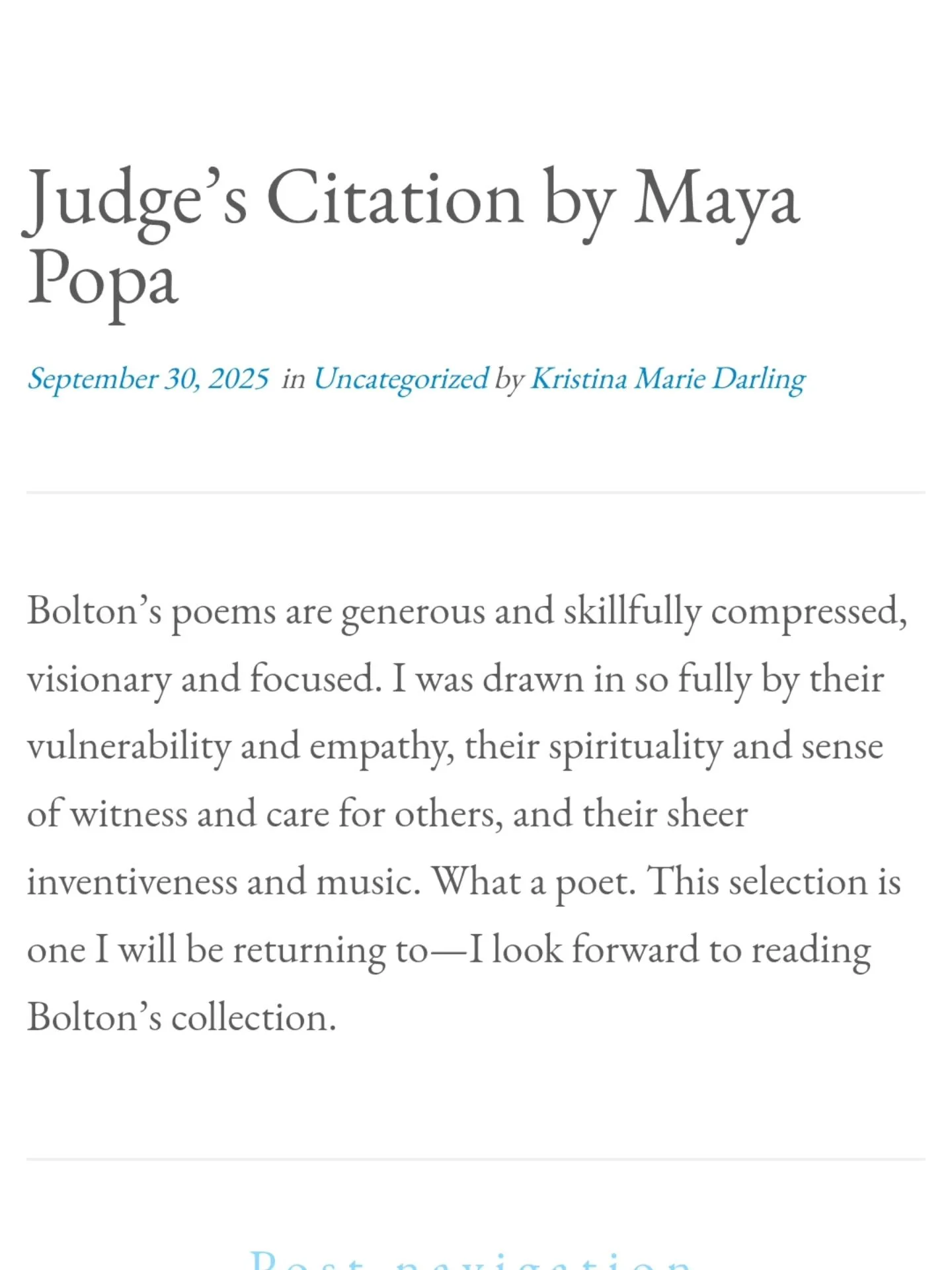 The @tupelo_quarterly 2025 poetry prize ✨️