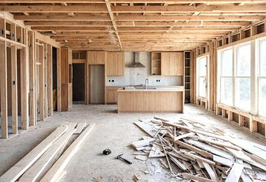 Recently remodeled kitchen in a home increasing risk of airborne contaminants