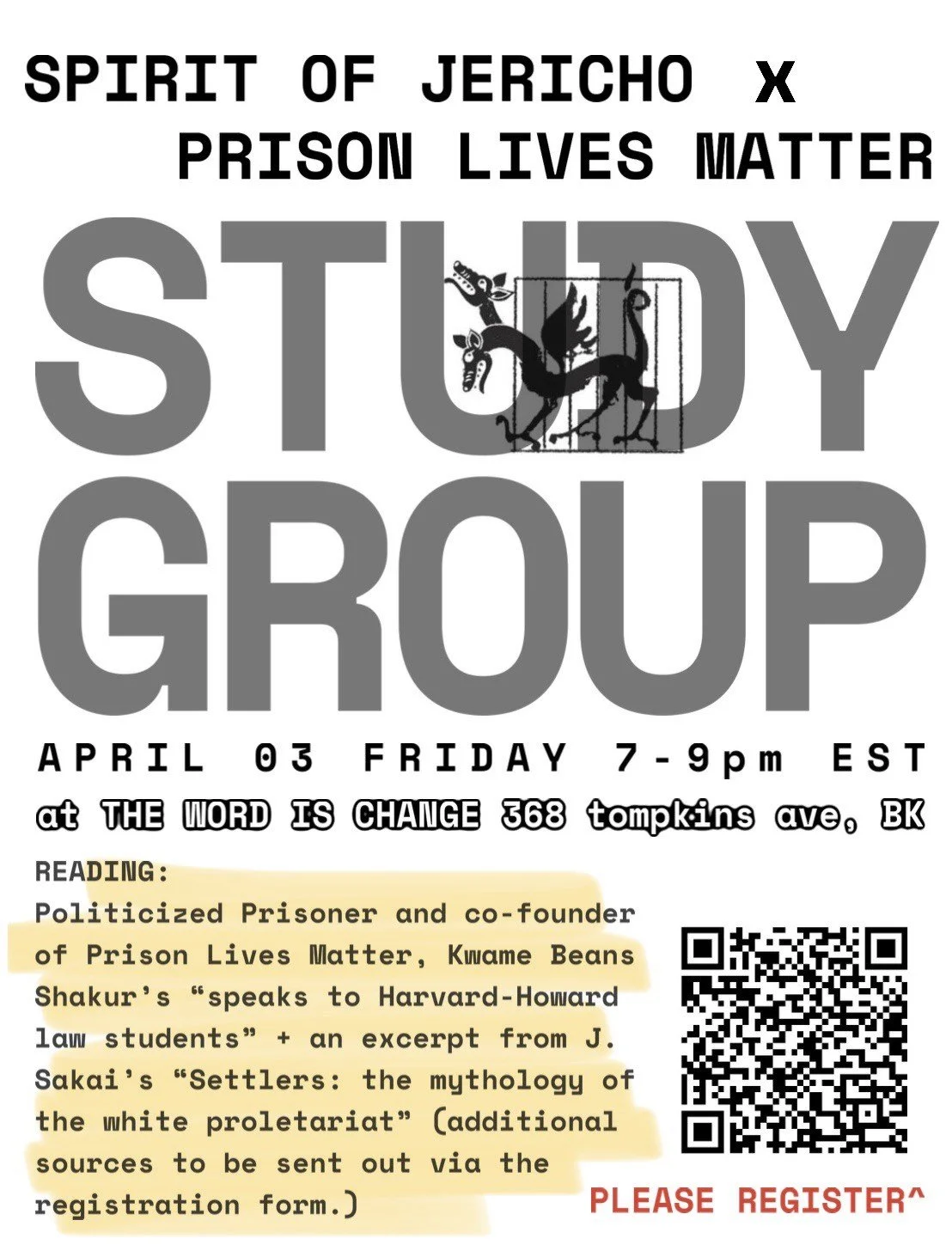 Flyer for study group. text as below