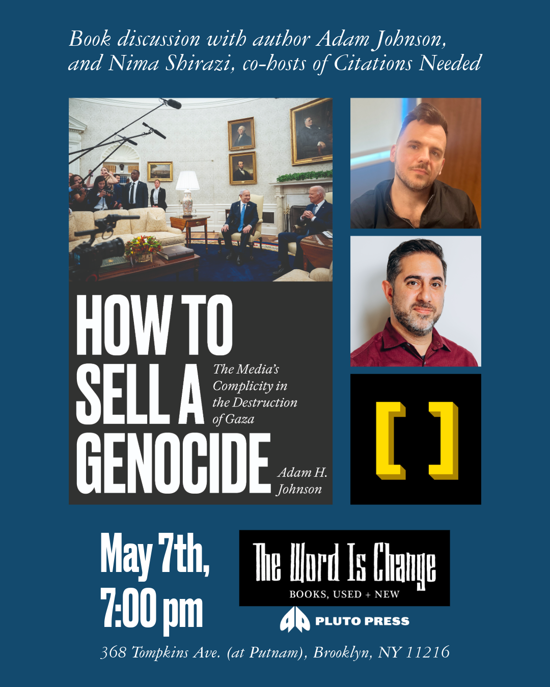 Flyer for How to Sell a Genocide event with info as below