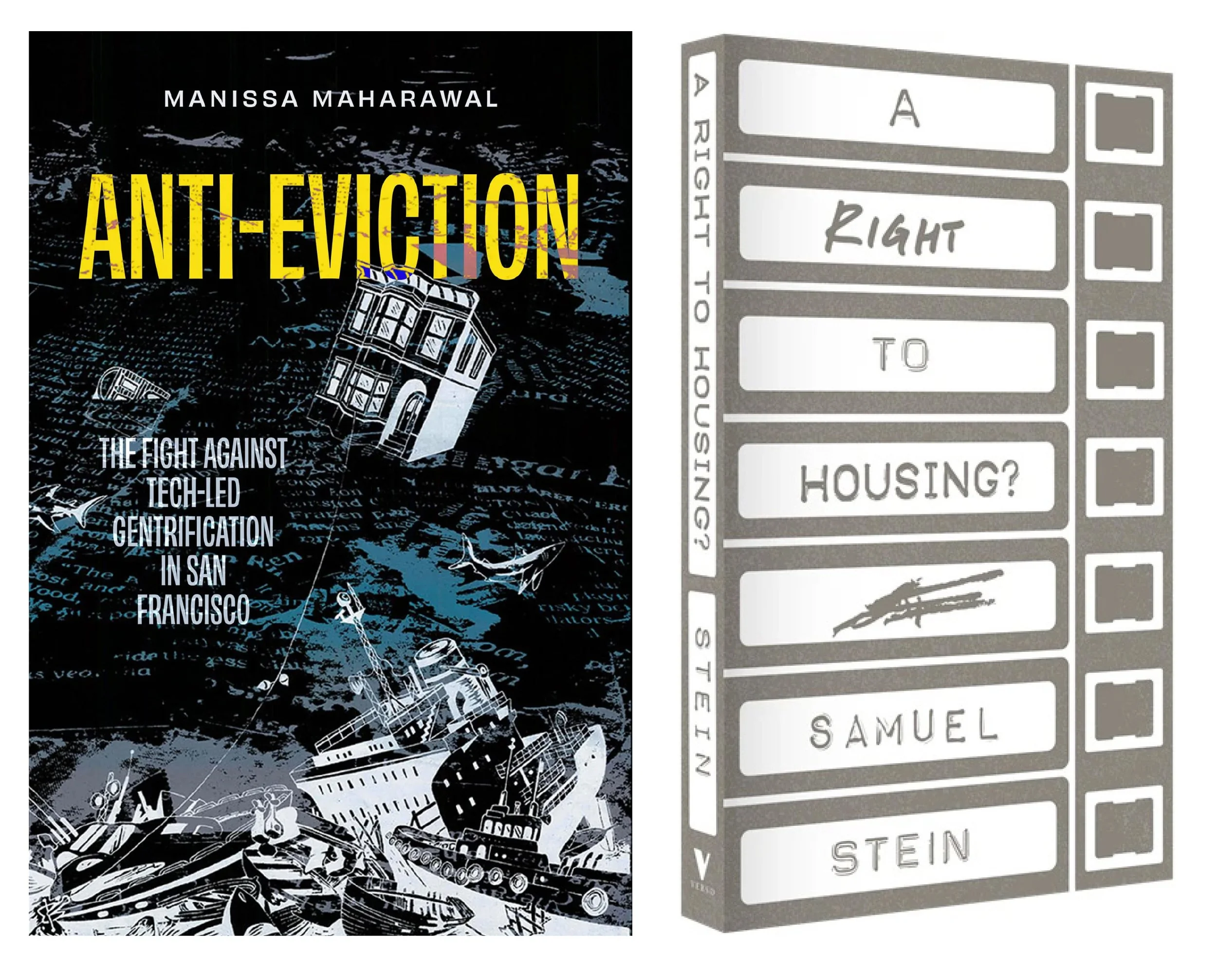 the book covers to Anti-Eviction and The Right to Housing