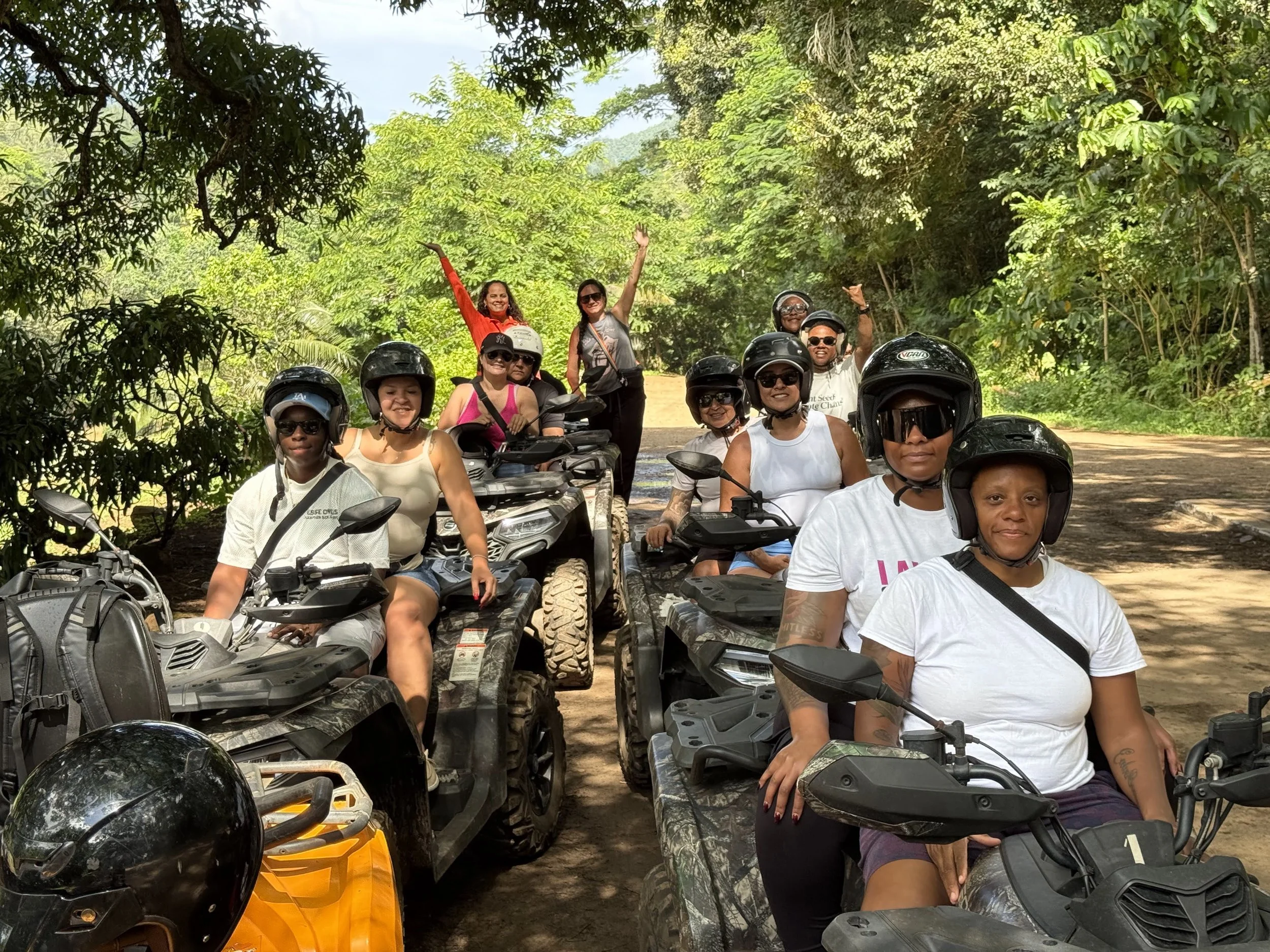 LGBTQ Women in Moorea island during ATV Tour, featured destination on the Ladies Touch LGBTQ women's group trip
