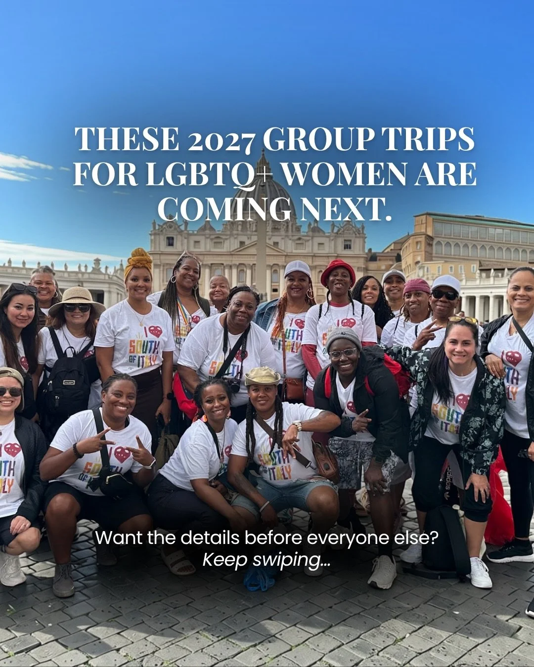 Your 2027 lesbian group travel calendar might need a little more room&hellip;&nbsp;

Alaska + Seattle Pride.
FIFA Women&rsquo;s World Cup in Brazil.
Amsterdam Pride.
A couples escape through Italy.

These four LGBTQ+ women&rsquo;s group trips are jus