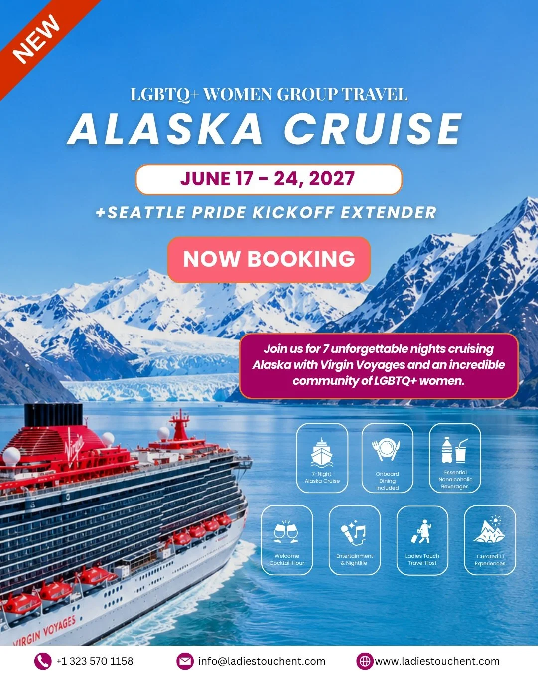 Alaska Cruise 2027 is officially OPEN! 🚢🏳️&zwj;🌈

If you&rsquo;ve been dreaming about experiencing Alaska&rsquo;s breathtaking scenery without giving up great food, entertainment, nightlife, and community, this is it.

Join us for seven unforgetta