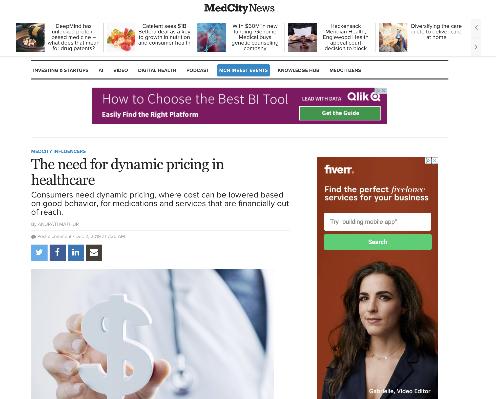 MedCity News: The Need for Dynamic Pricing in Healthcare