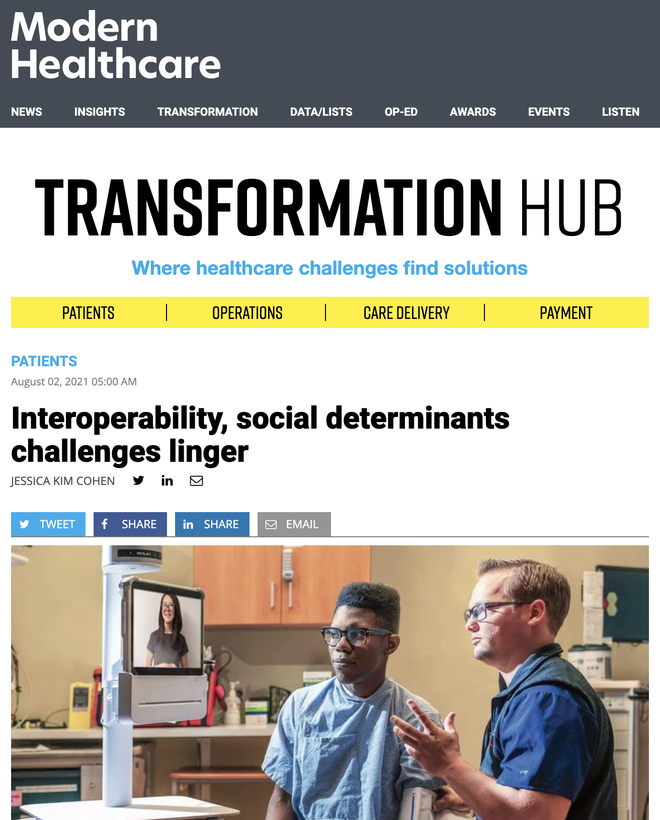 Modern Healthcare: Interoperability, Social Determinants Challenges Linger