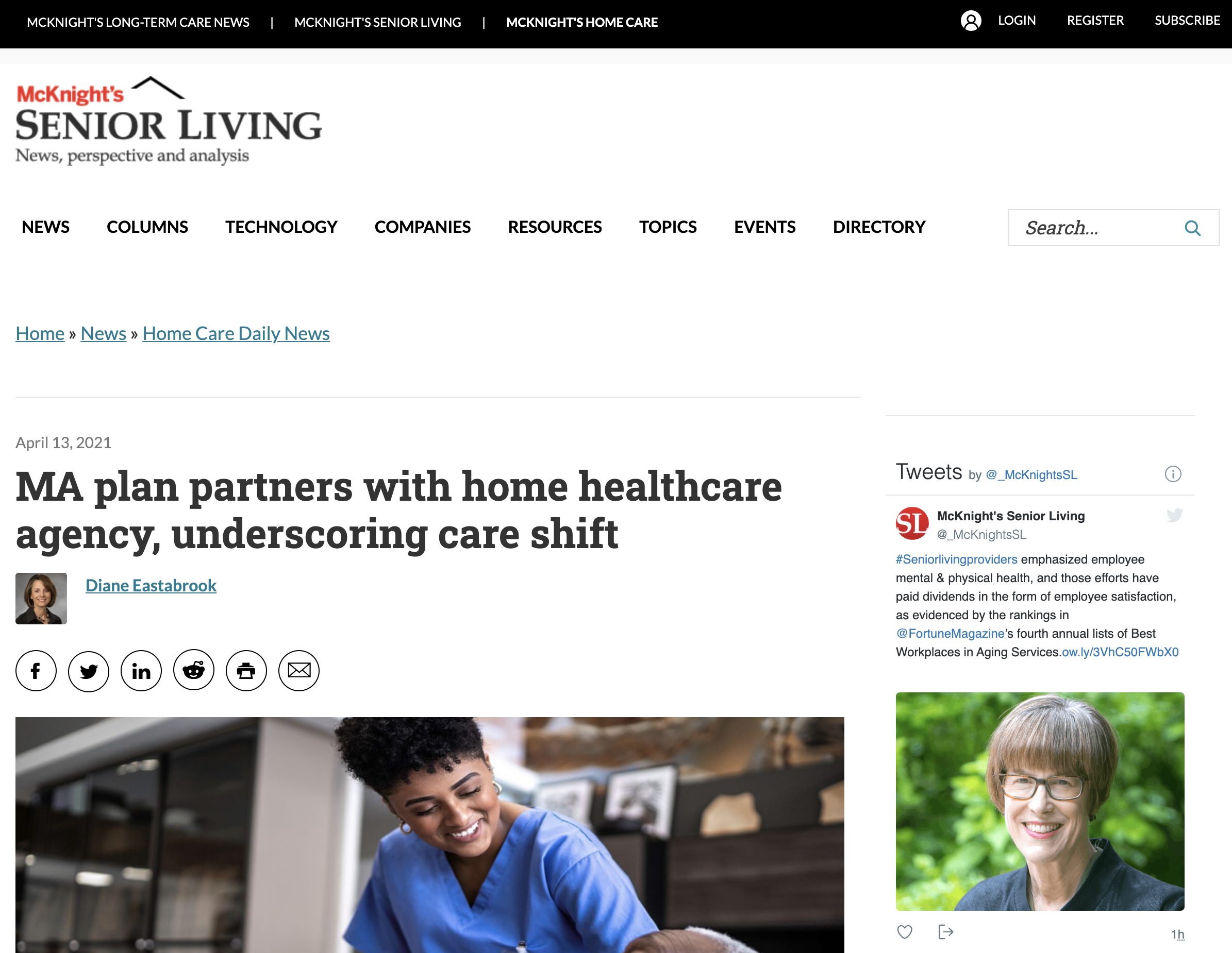 MA Plan Partners with Home Healthcare Agency, Underscoring Care Shift