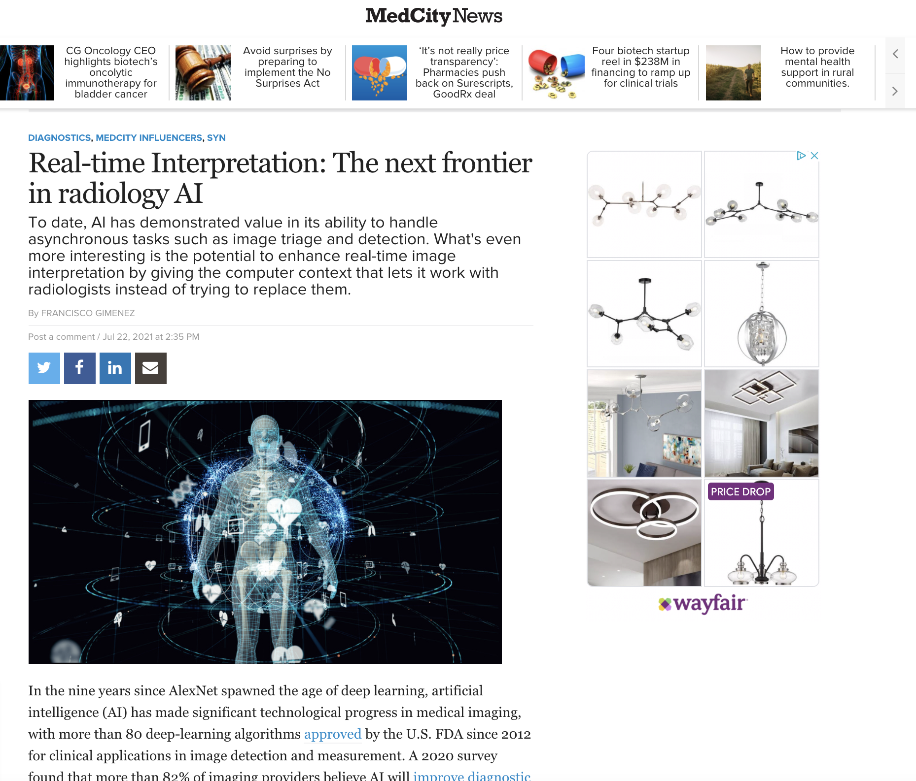 MedCity News: Real-Time Interpretation: The Next Frontier in Radiology AI