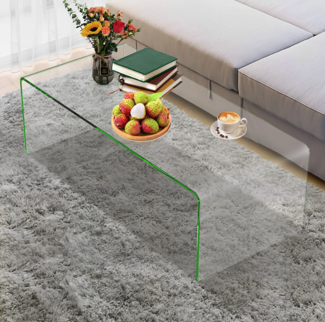 x1 Glass Coffee Table 42.5"L x 20"W x 14"H