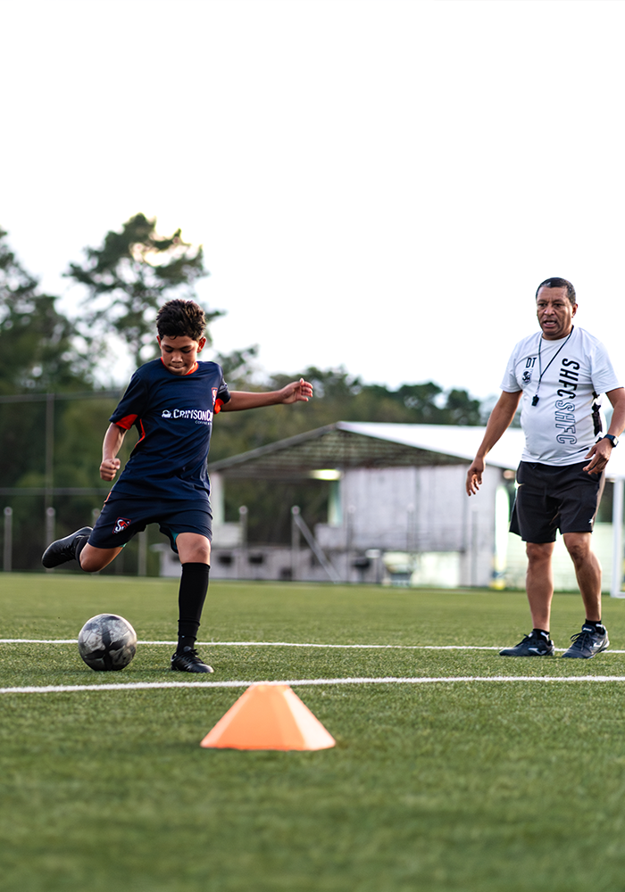 Serve Hope FC player practicing soccer skills during training in Siguatepeque, Honduras