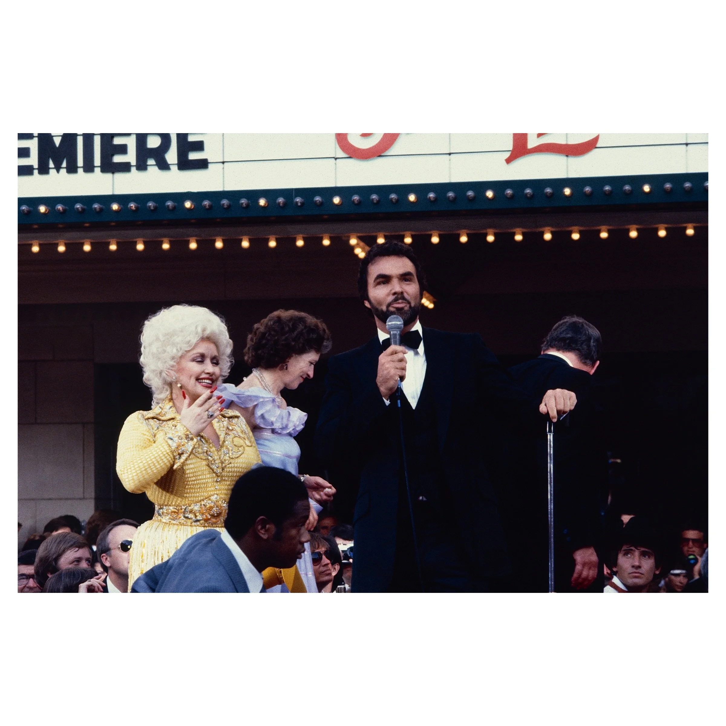 Dolly Parton & Burt Reynolds at the Premiere of the Best Little Whorehouse in Texas, Austin, Texas, 1982 © Jim Frank