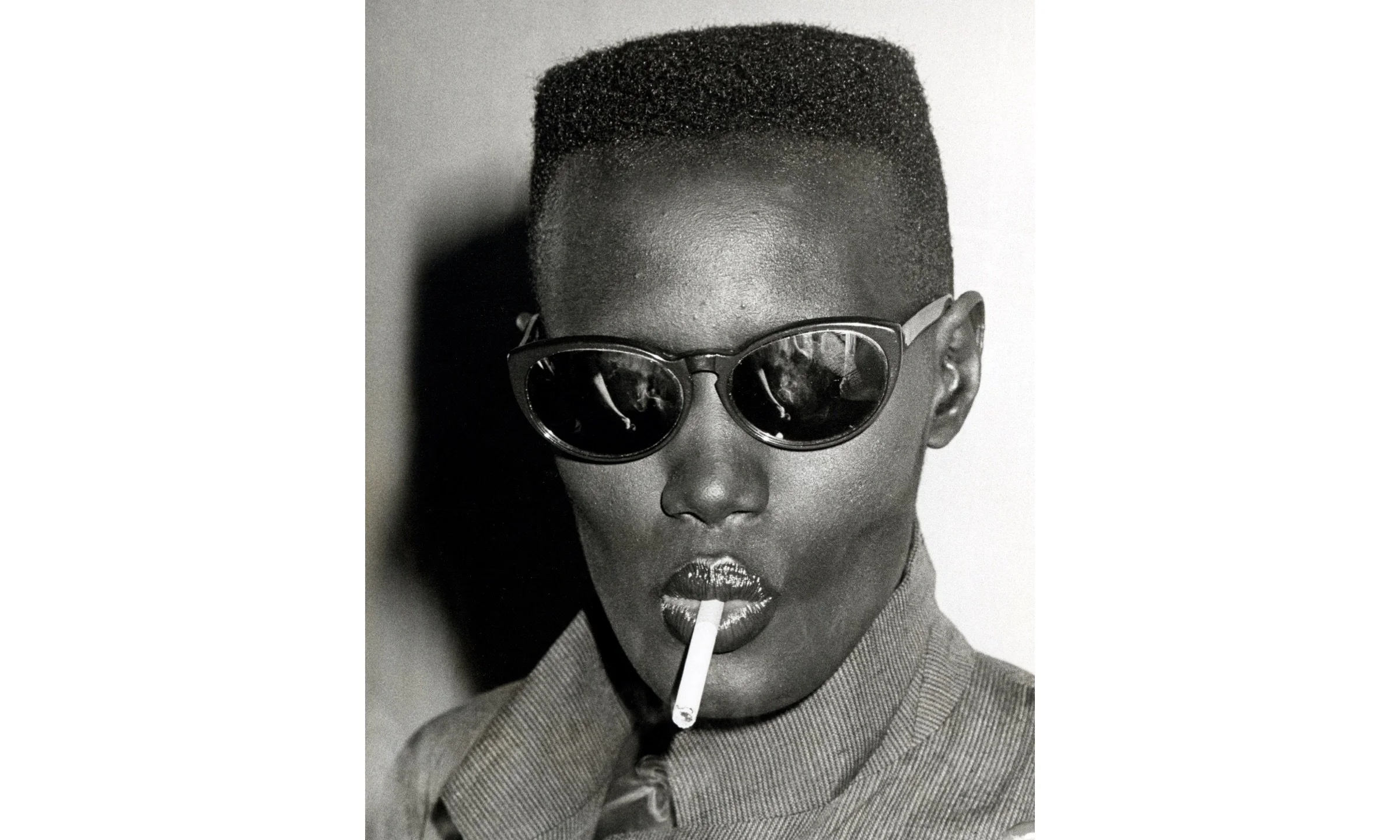 Grace Jones at Black Leatherette Album Premiere Party, Bond’s Club, NYC 1980 © Ron Galella