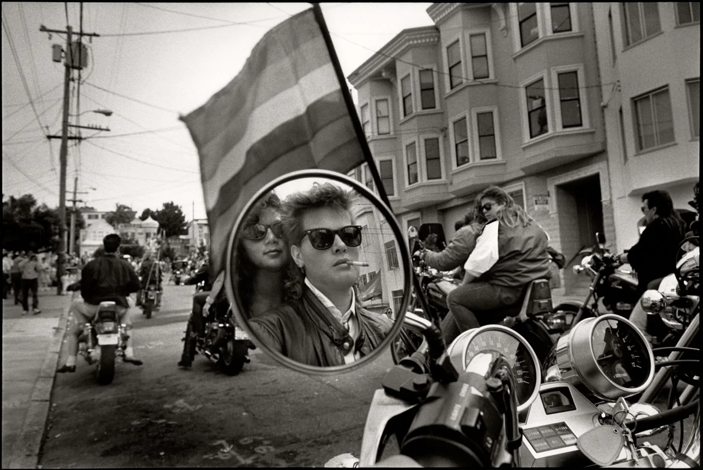Dykes on Bikes Before the Parade, The International Gay & Lesbian Freedom Day Parade, San Francisco, CA  1988 © Saul Bromberger & Sandra Hoover | Limited Edition Fine Art Print