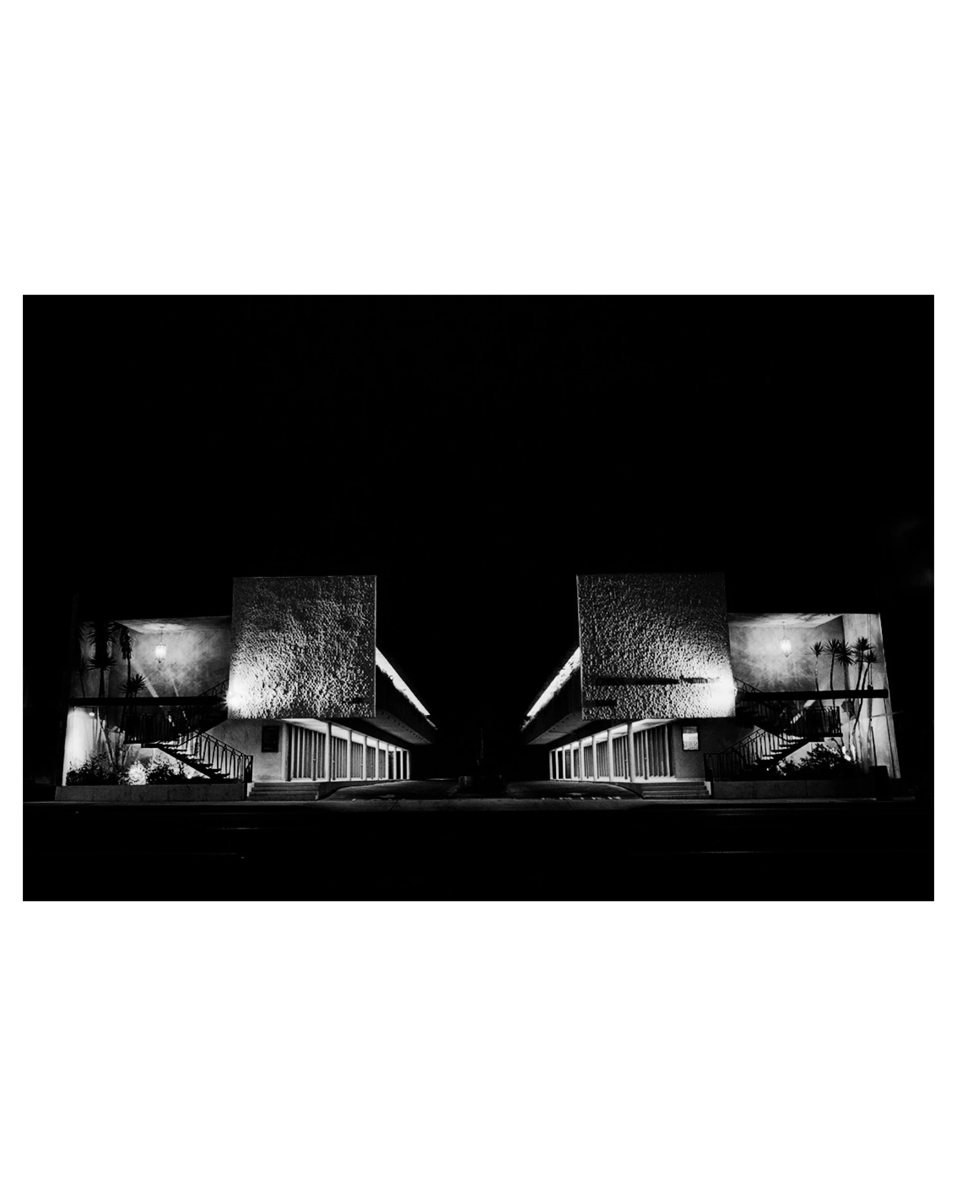 Twin Buildings, Reseda Blvd., Northridge, California, 1985 © Robert von Sternberg