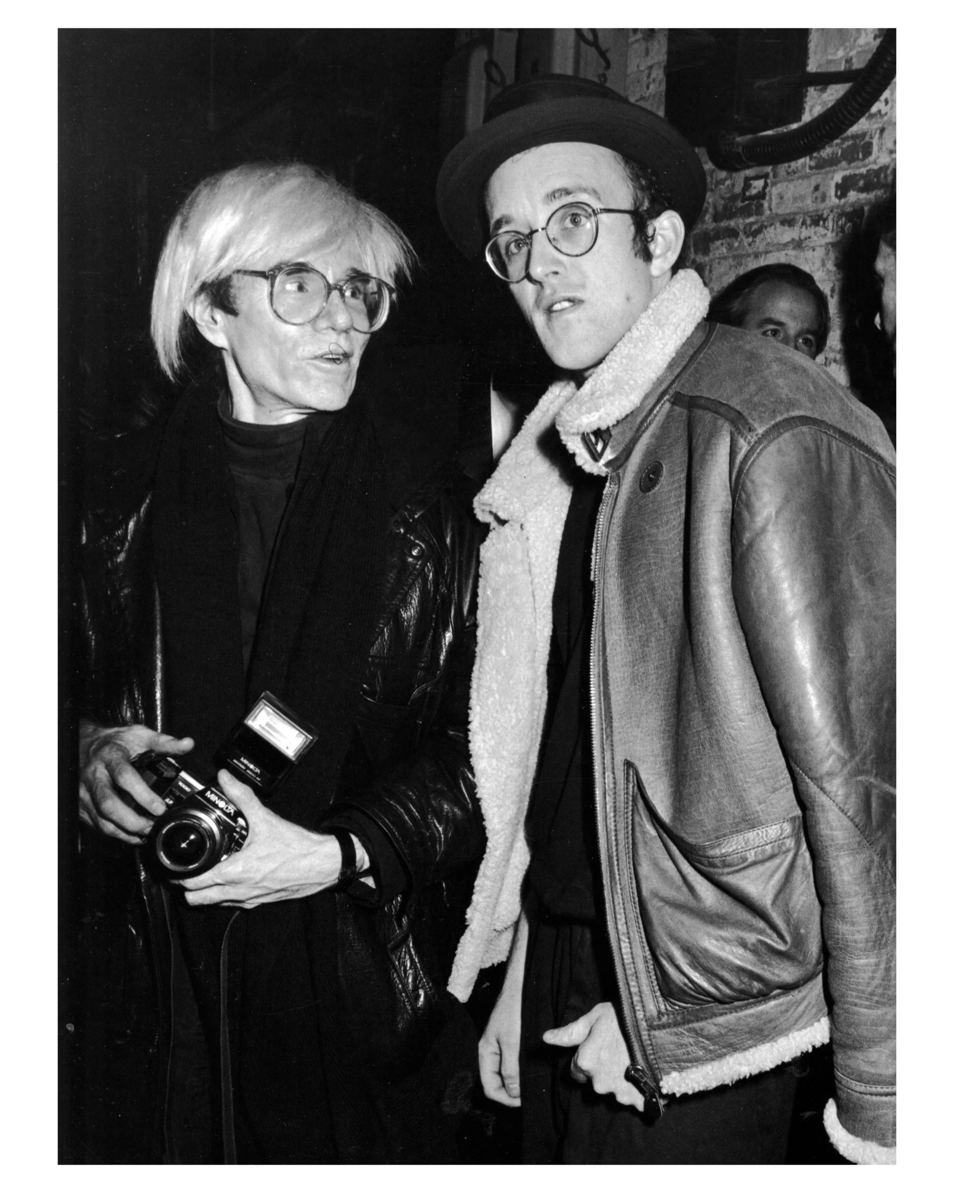 Andy Warhol and Keith Haring at Claes Oldenburg Guggenheim Party, 1986 © Ron Galella | Fine Art Print