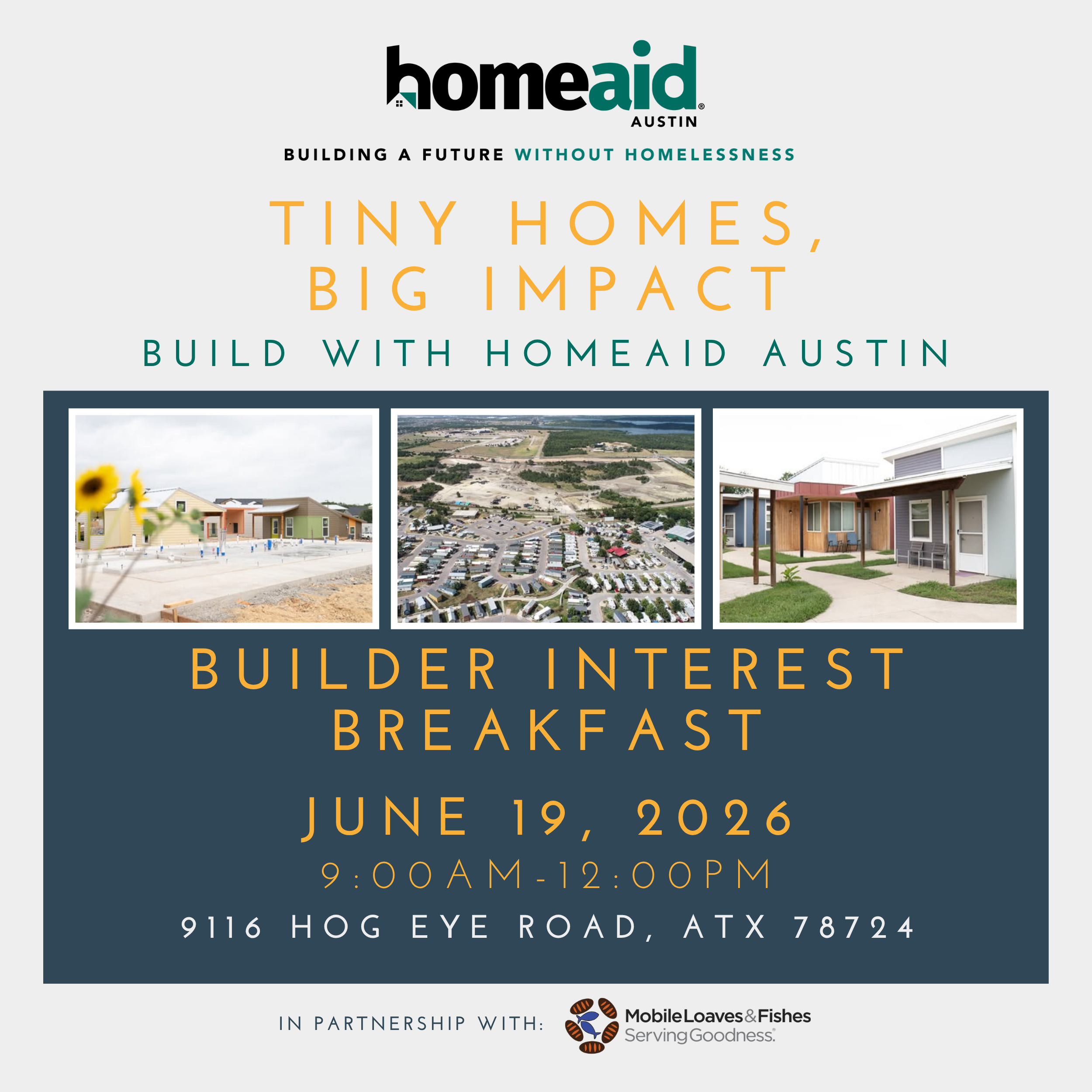 Community First! Village Micro Home Builder Interest Breakfast