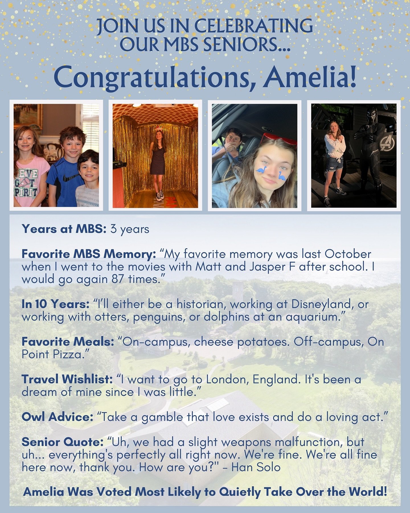 Join us in Celebrating our Seniors! Congratulations Amelia! 🎓🌟🦉 #Classof2024 #SeniorSpotlight
