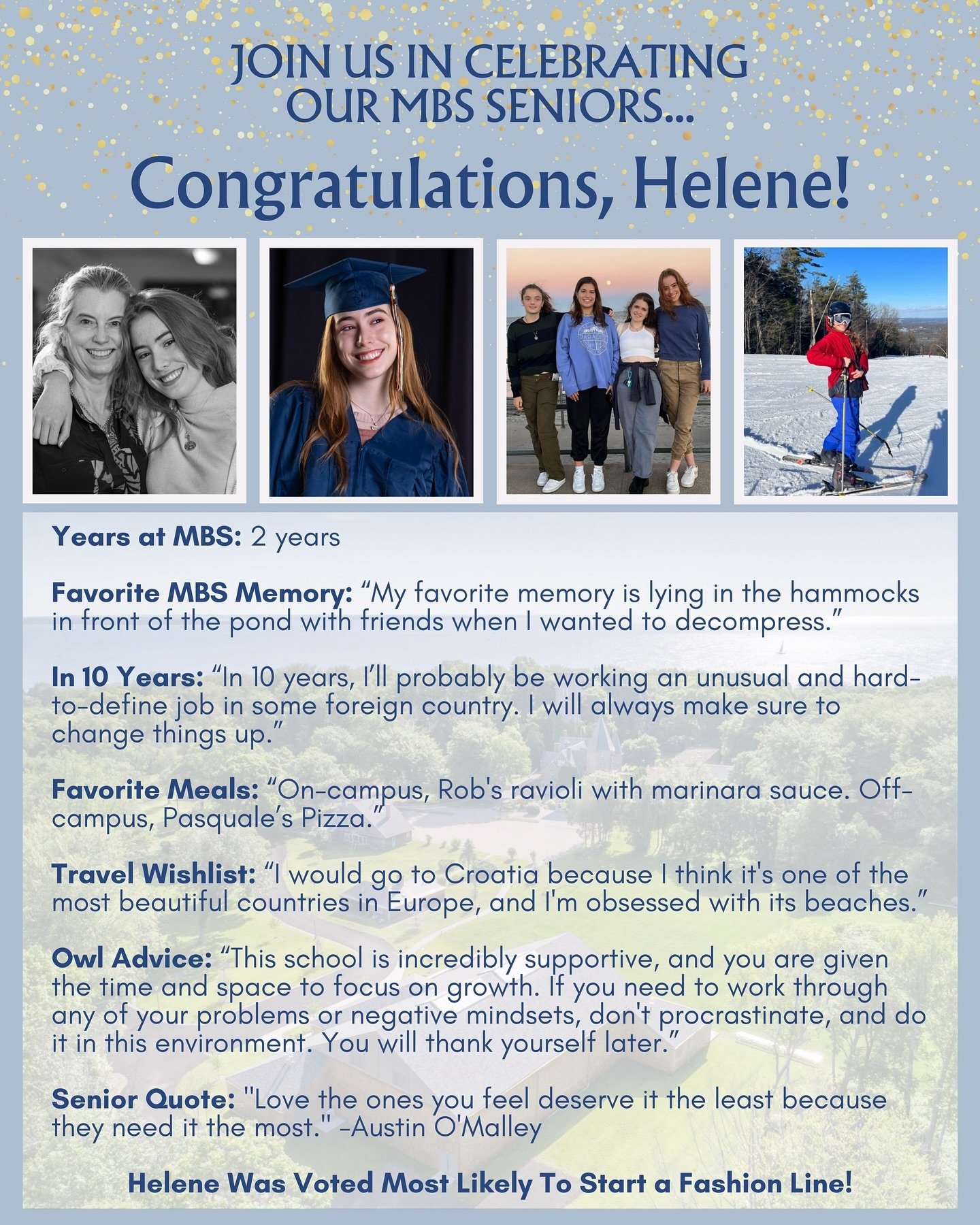 Join us in Celebrating our Seniors! Congratulations Helene! 🎓🌟🦉 #Classof2024 #SeniorSpotlight