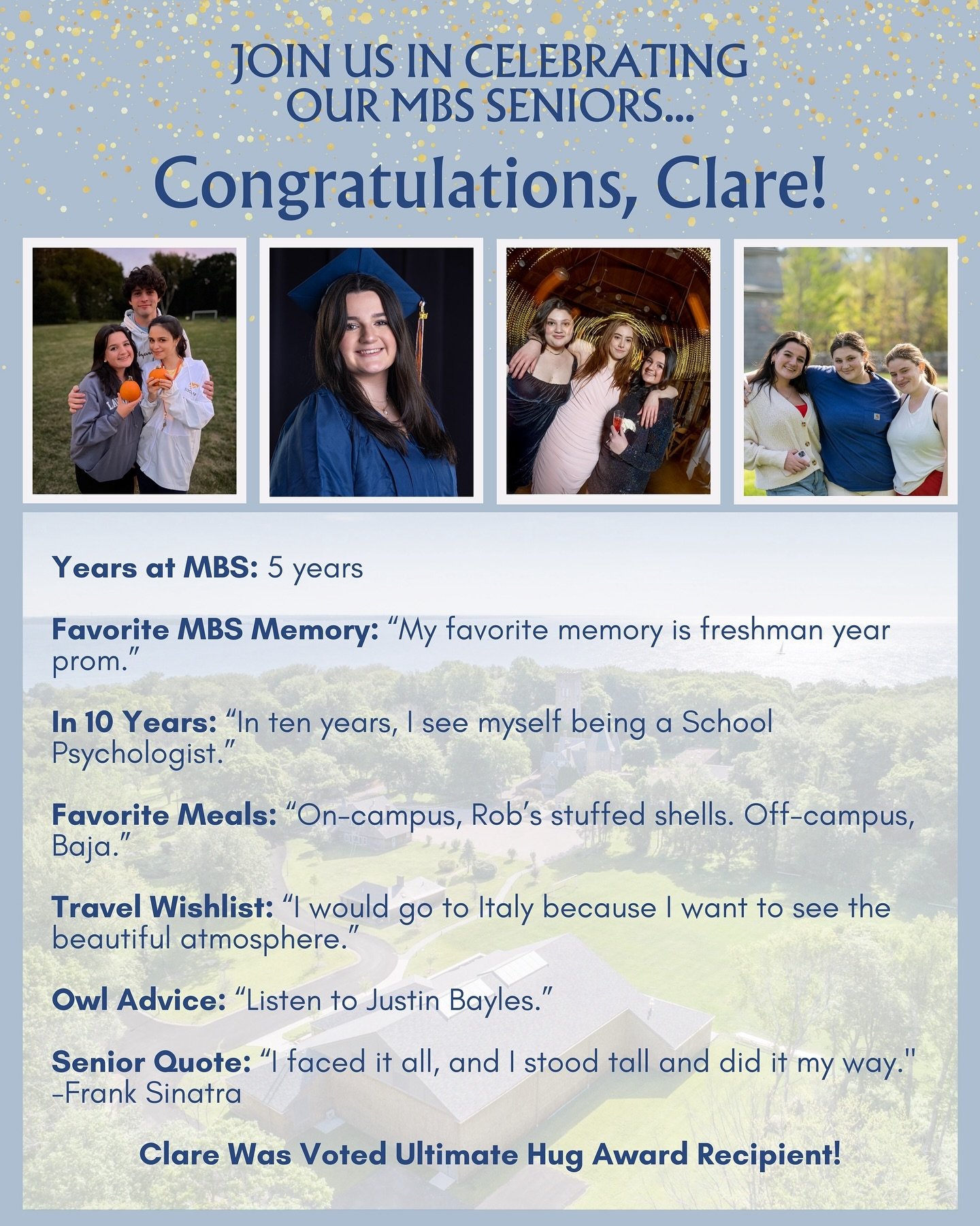 Join us in Celebrating our Seniors! Congratulations Clare! 🎓🌟🦉 #Classof2024 #SeniorSpotlight