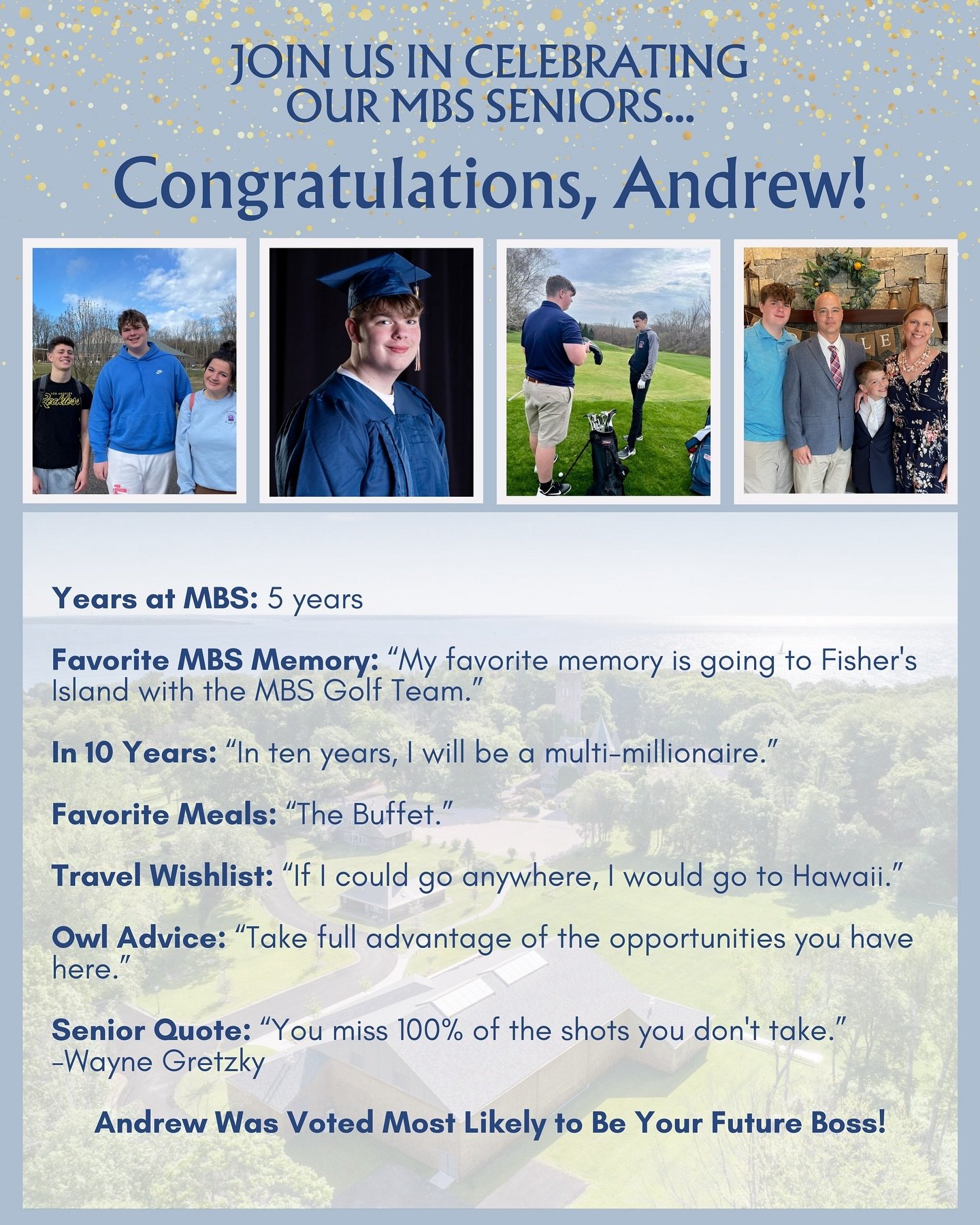 Join us in Celebrating our Seniors! Congratulations Andrew! 🎓🌟🦉 #Classof2024 #SeniorSpotlight
