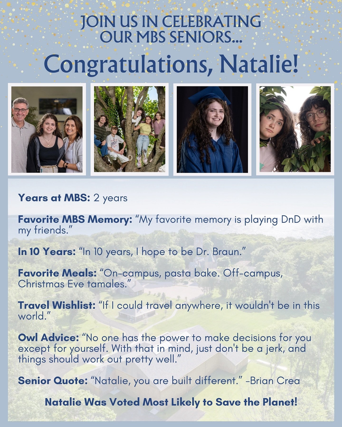 Join us in Celebrating our Seniors! Congratulations Natalie! 🎓🌟🦉 #Classof2024 #SeniorSpotlight