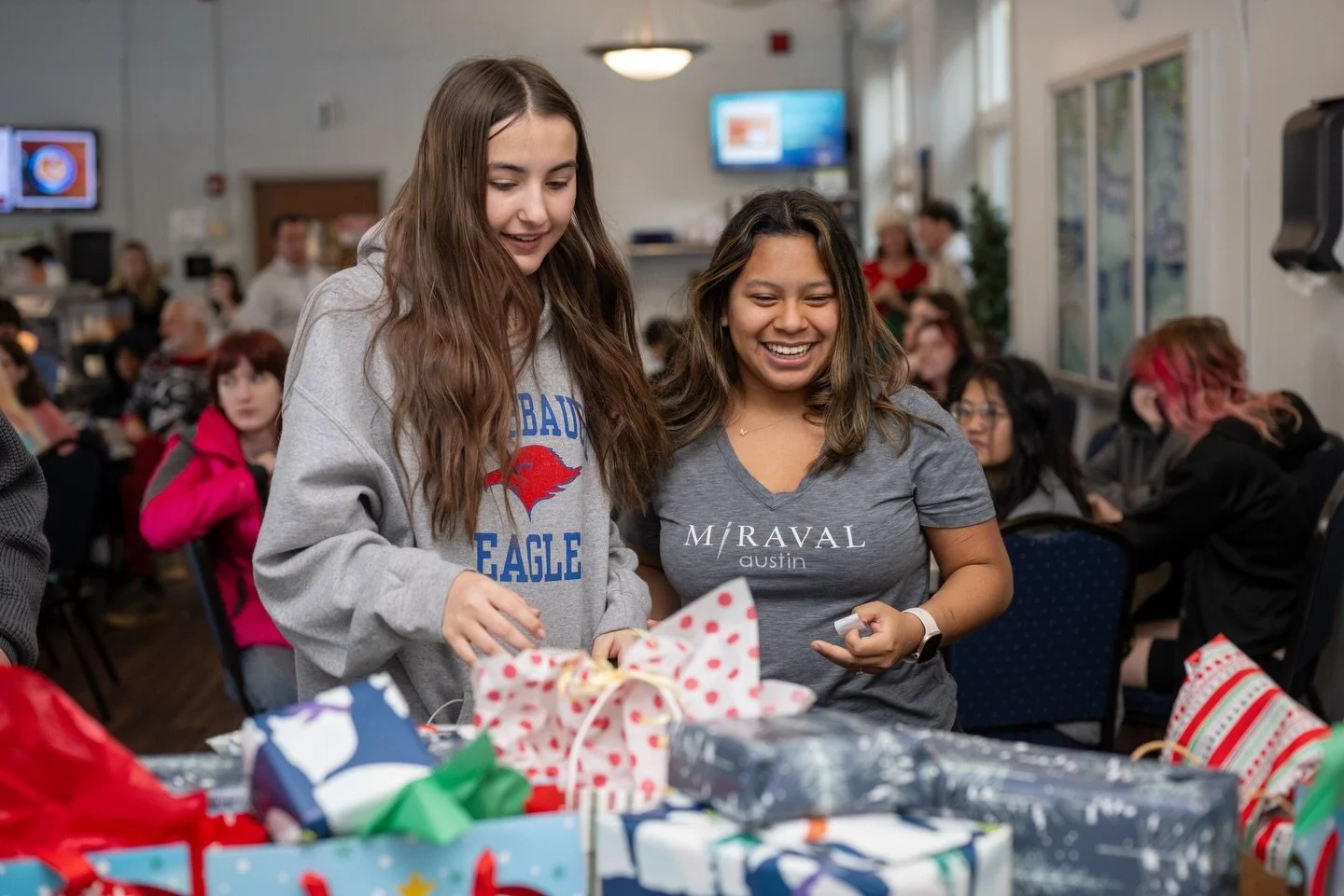 Our 18th Annual Holiday Brunch and Yankee Swap took place today, a long-standing Middlebridge tradition. After breakfast together, the community gathered for our version of the gift swap, guided by a few simple rules: the gift chooses you, wearable i