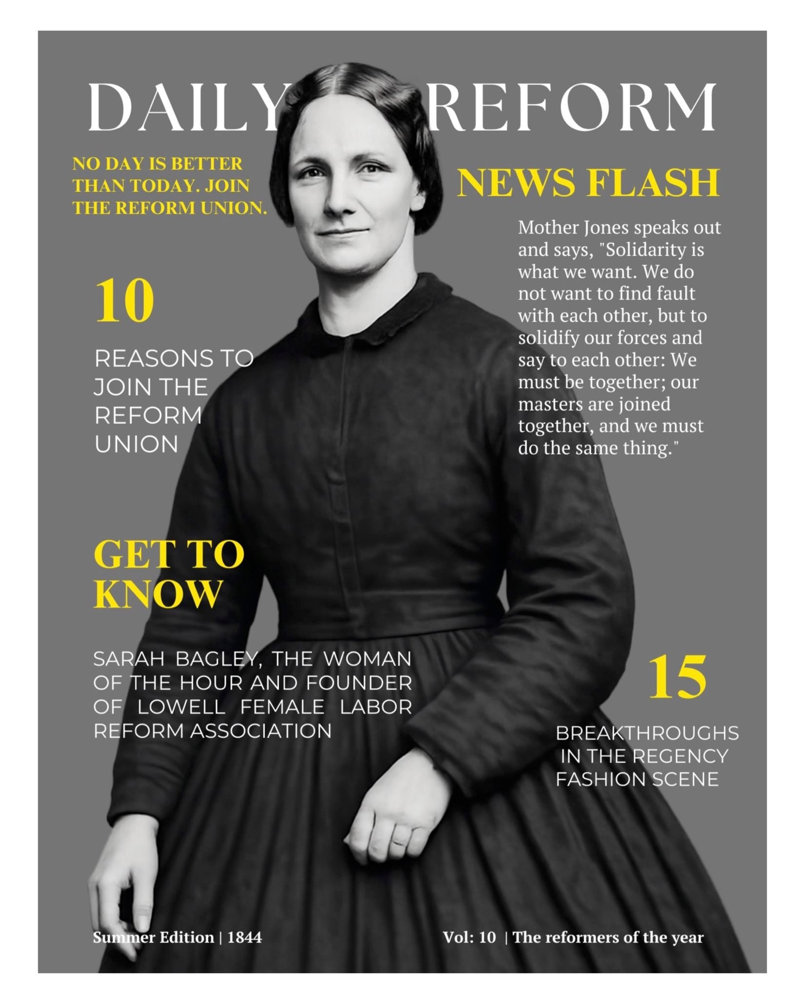 Students designed and created magazine covers while studying the 19th-century reform movements that reshaped America. Through research, primary sources, and creative design, they explored labor reform, women&rsquo;s rights, and abolition&mdash;highli
