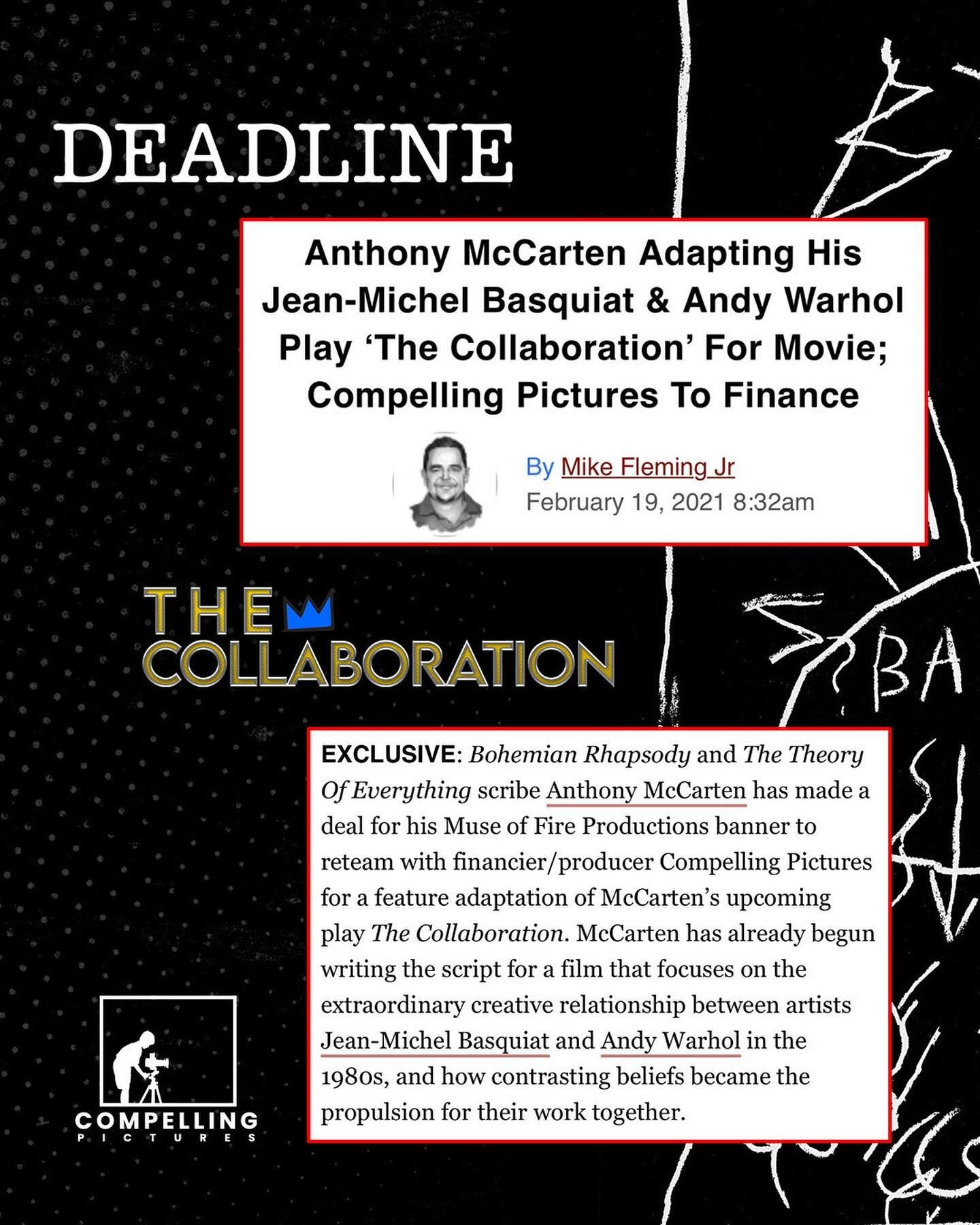 We&rsquo;re excited to share that cameras roll soon on &lsquo;The Collaboration&rsquo;. The film centers around the extraordinary creative partnership and friendship between Andy Warhol and Jean-Michel Basquiat in the 1980s, and how their contrasting