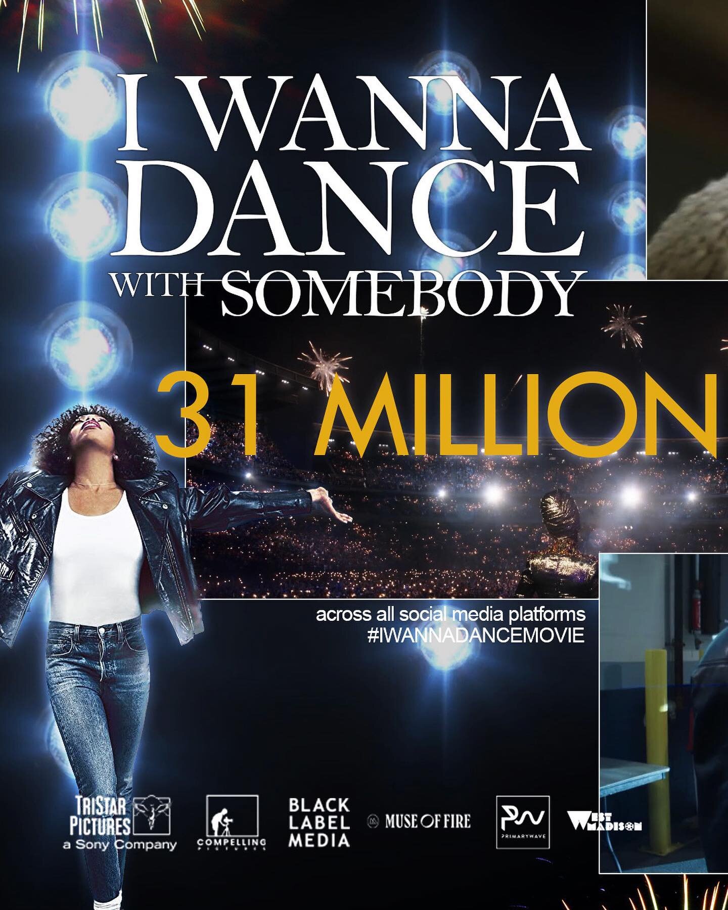 ▶️ 31,000,000 plays in one week across all social media platforms via @sonypictures @wannadancemovie accounts. A huge thank you to everyone that&rsquo;s shared the #iwannadancemovie trailer! More to come.

&lsquo;I Wanna Dance with Somebody&rsquo; ex